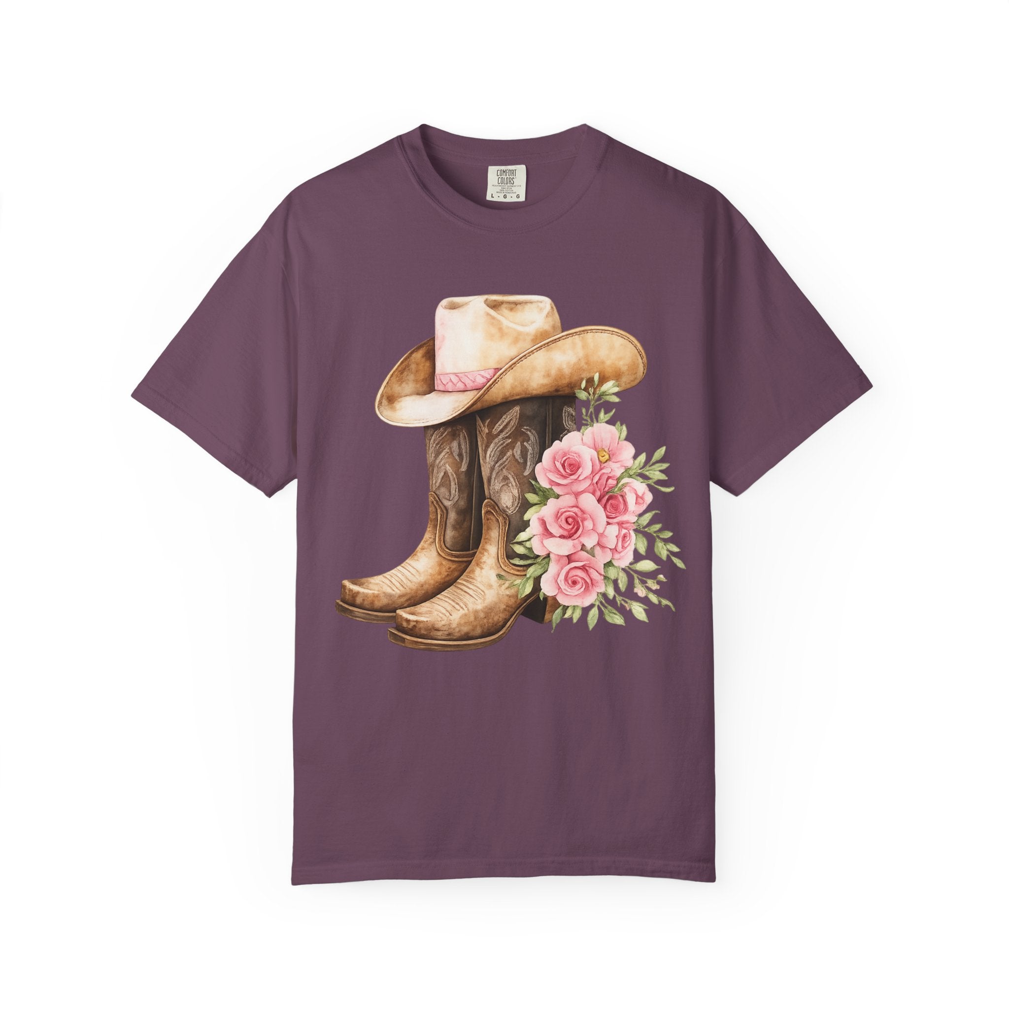 Cowboy Boots & Hat Floral T-Shirt — Western Country Floral Tee