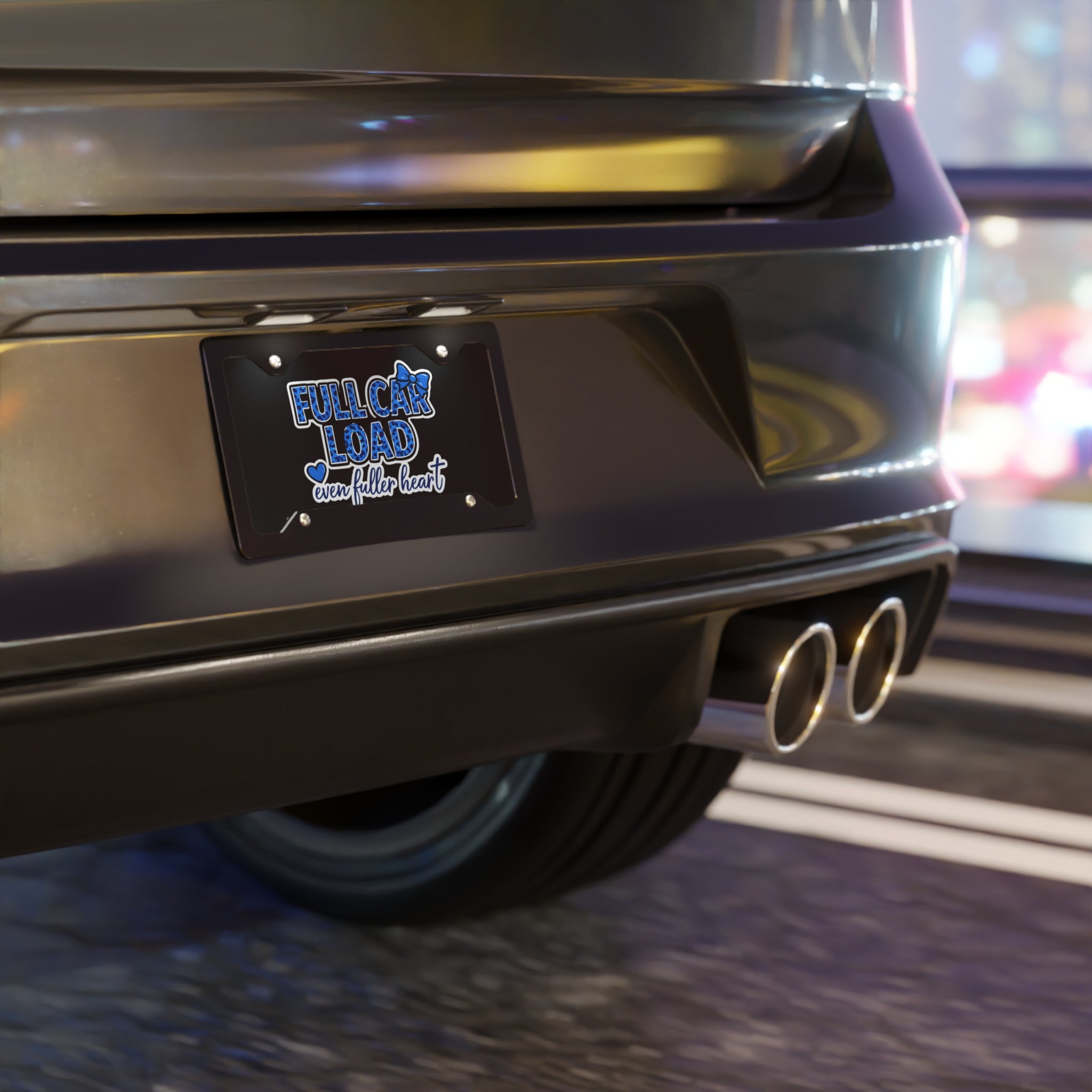 Vanity Plate — "Full Car Load, Even Fuller Heart" Decorative License Plate