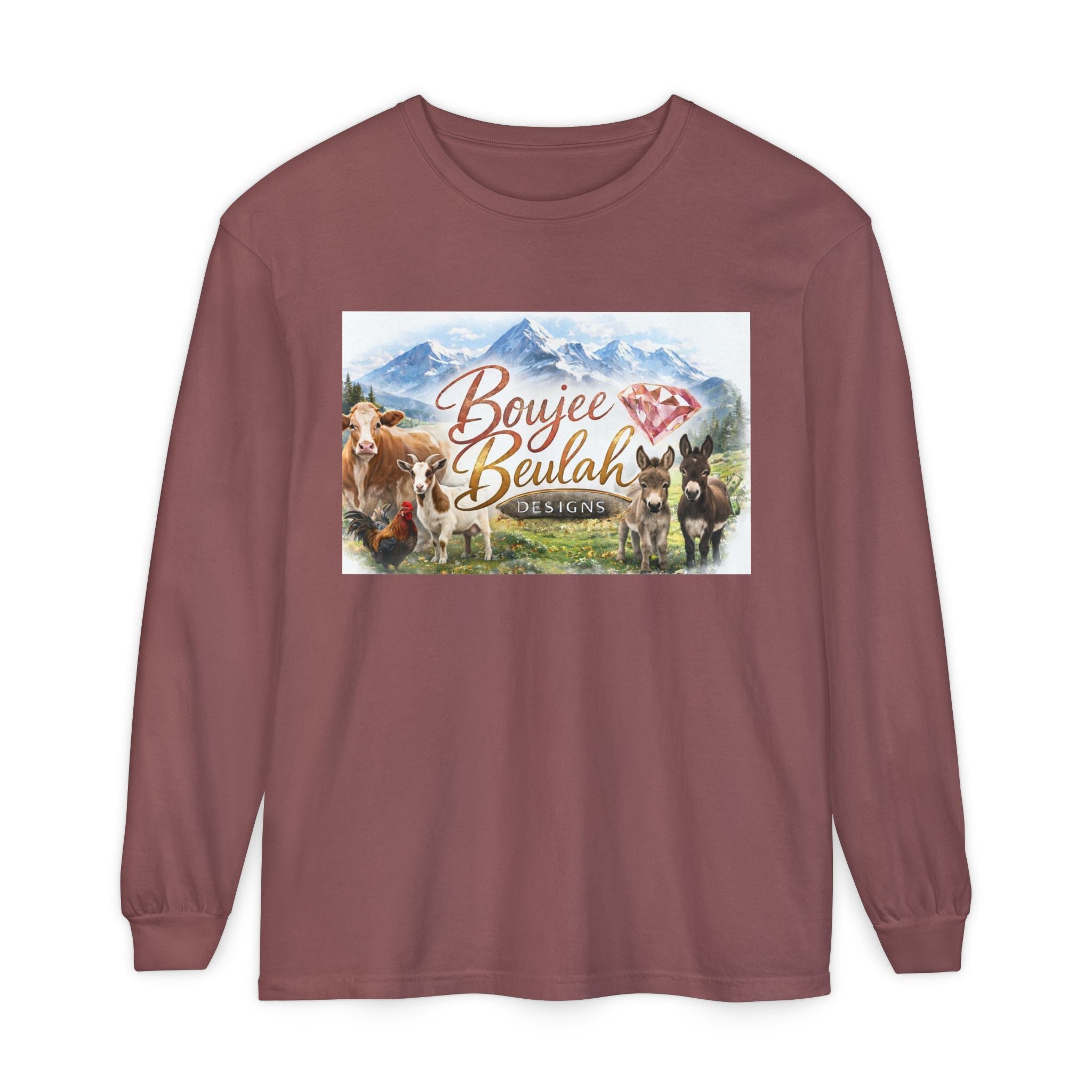 Boujee Beulah Farm Crew Long Sleeve T-Shirt