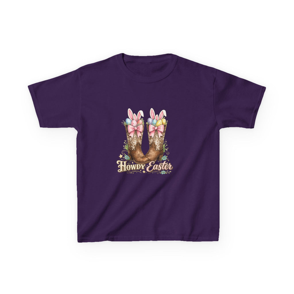 Kids Tee — Howdy Easter Horseshoe with Pastel Bows