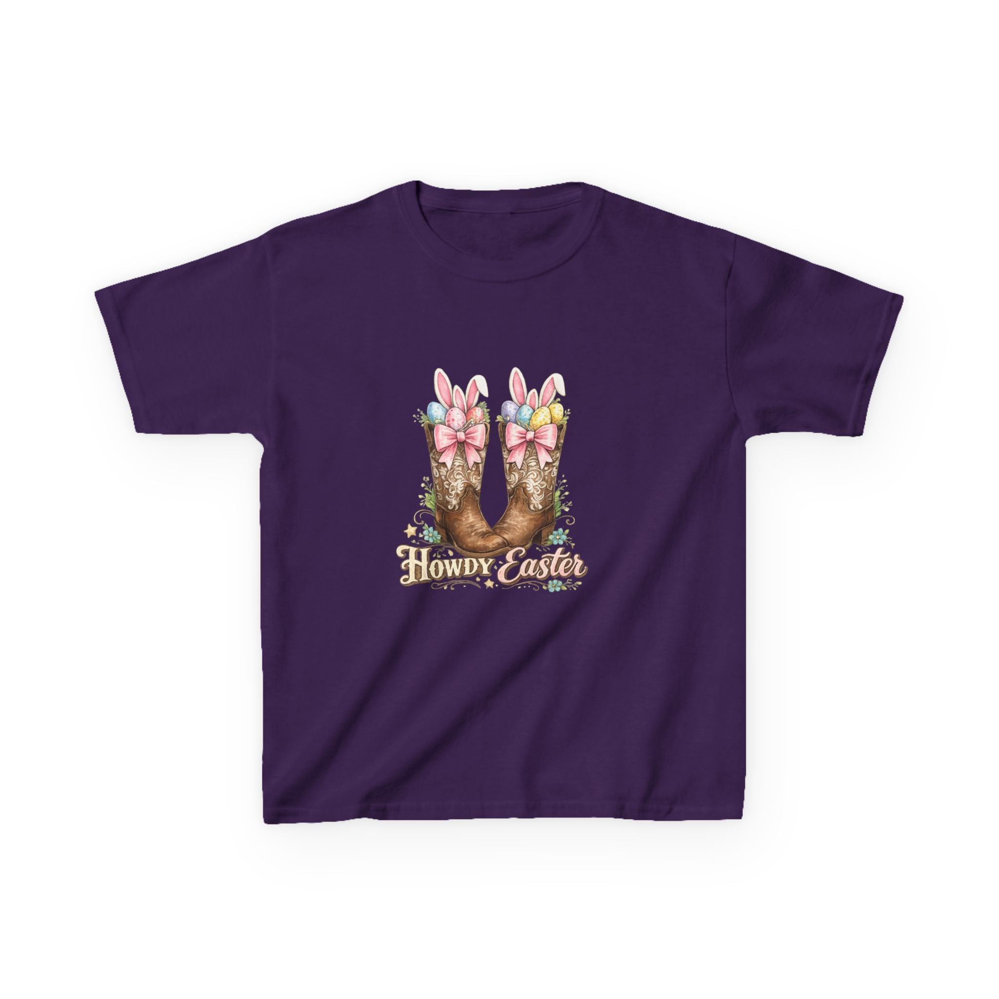 Kids Tee — Howdy Easter Horseshoe with Pastel Bows