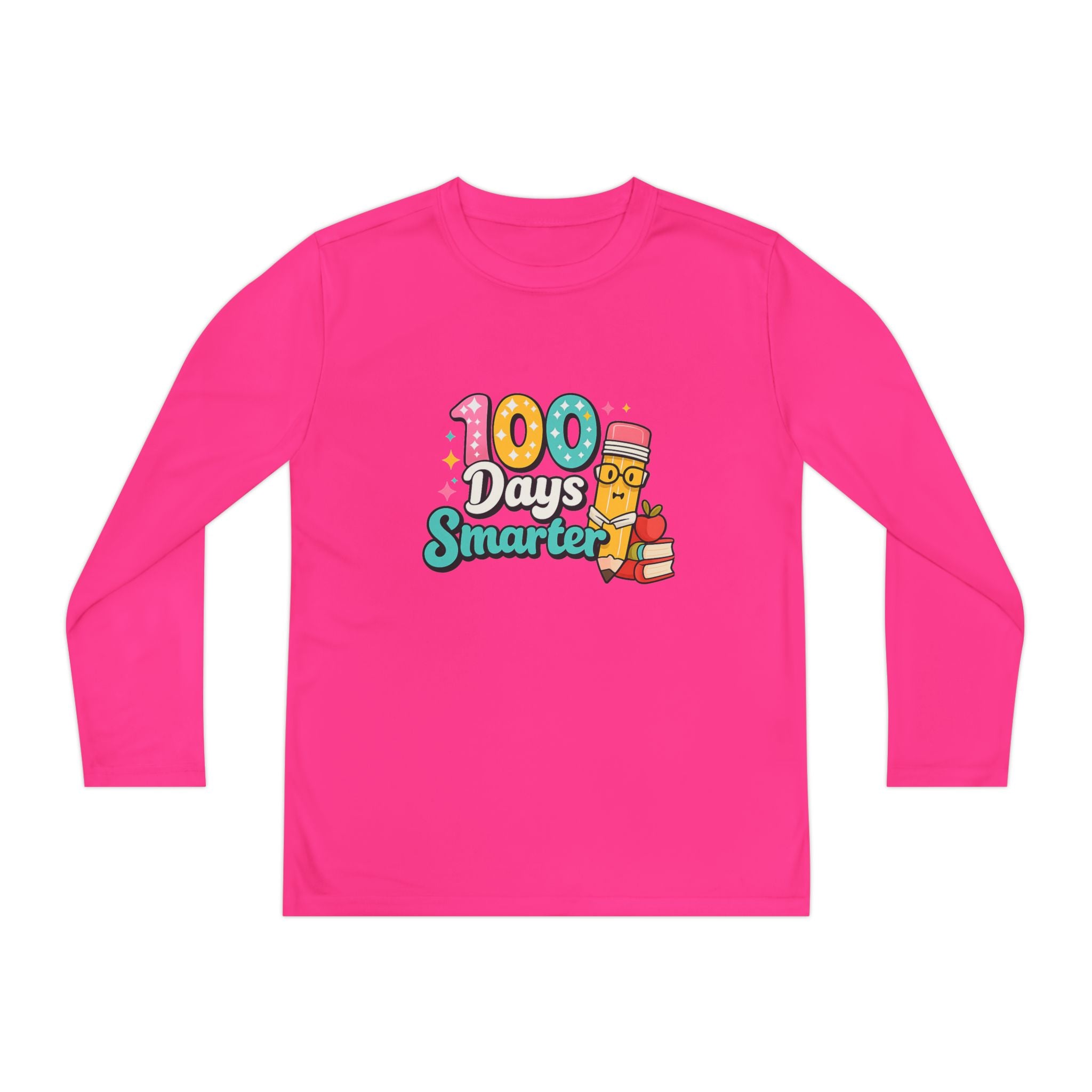 Youth Long Sleeve Tee - "100 Days Smarter" School Celebration Shirt