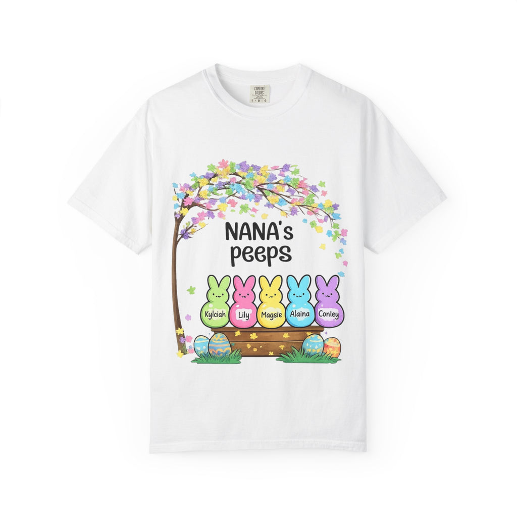 Nana's Peeps Easter T-Shirt — Personalized Grandma Bunny Family Tee