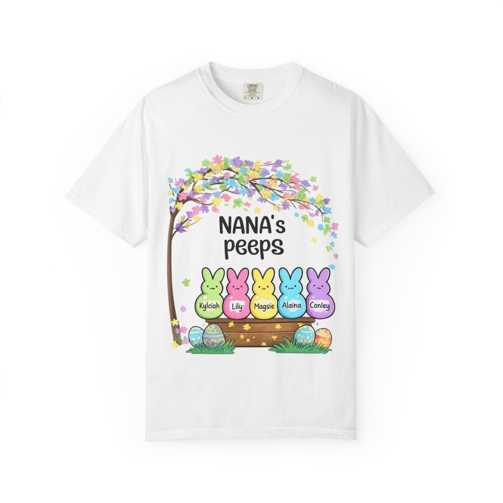 Nana's Peeps Easter T-Shirt — Personalized Grandma Bunny Family Tee