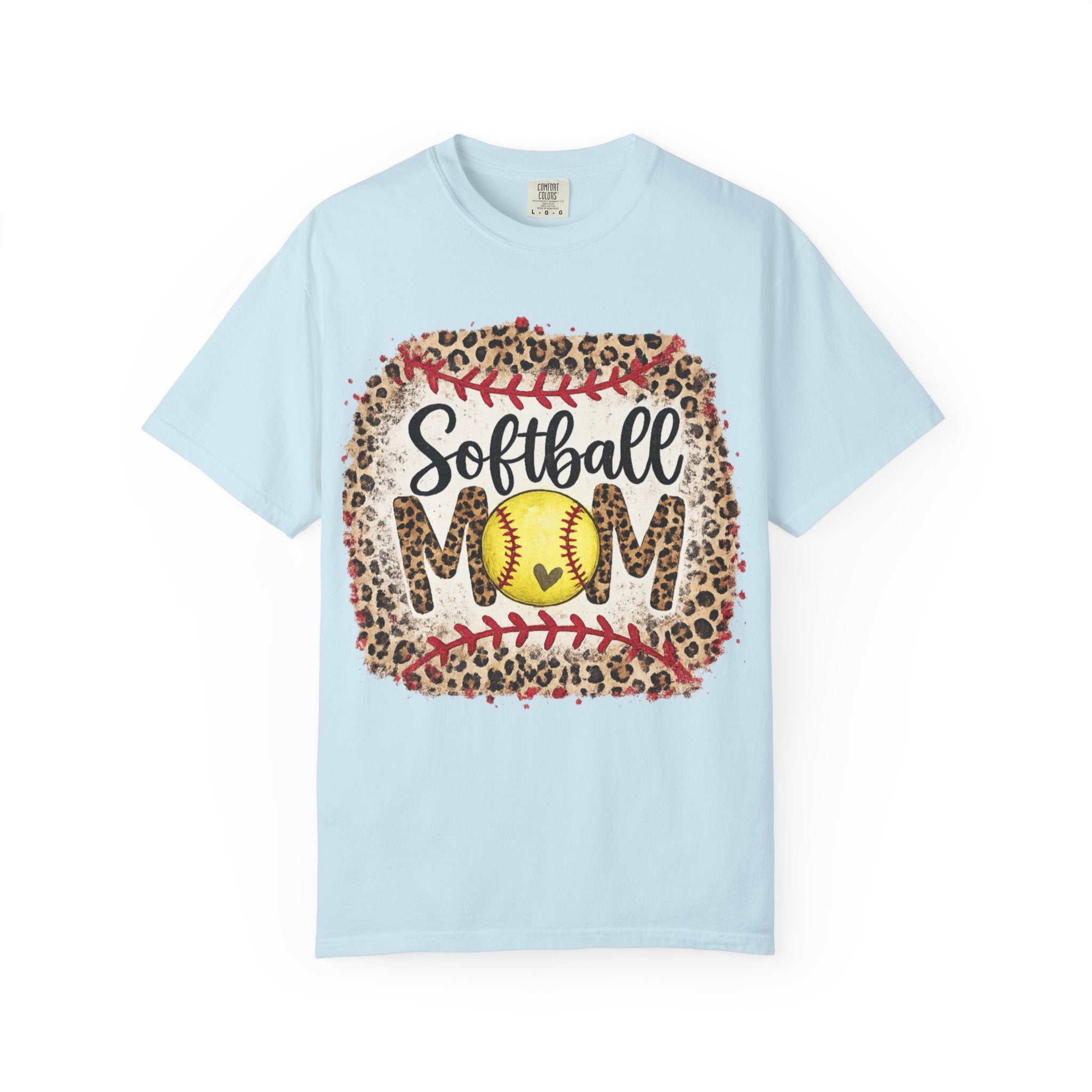 Softball Mom Leopard Graphic T-Shirt