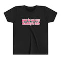Youth Tee - "put it on my daddy’s tab" Pink Text Cute Kids Shirt