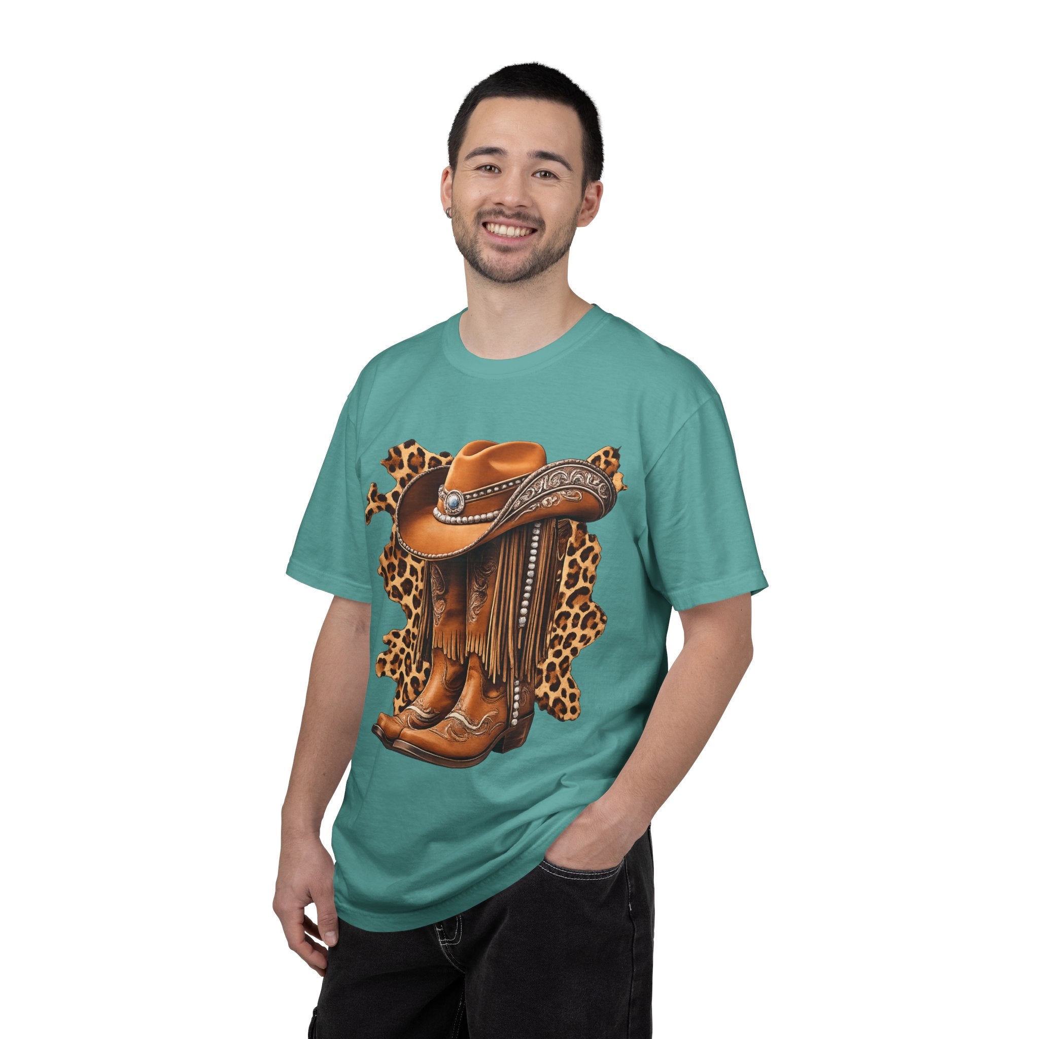 Cowgirl Boots & Hat T-Shirt — Western Leopard Graphic Tee