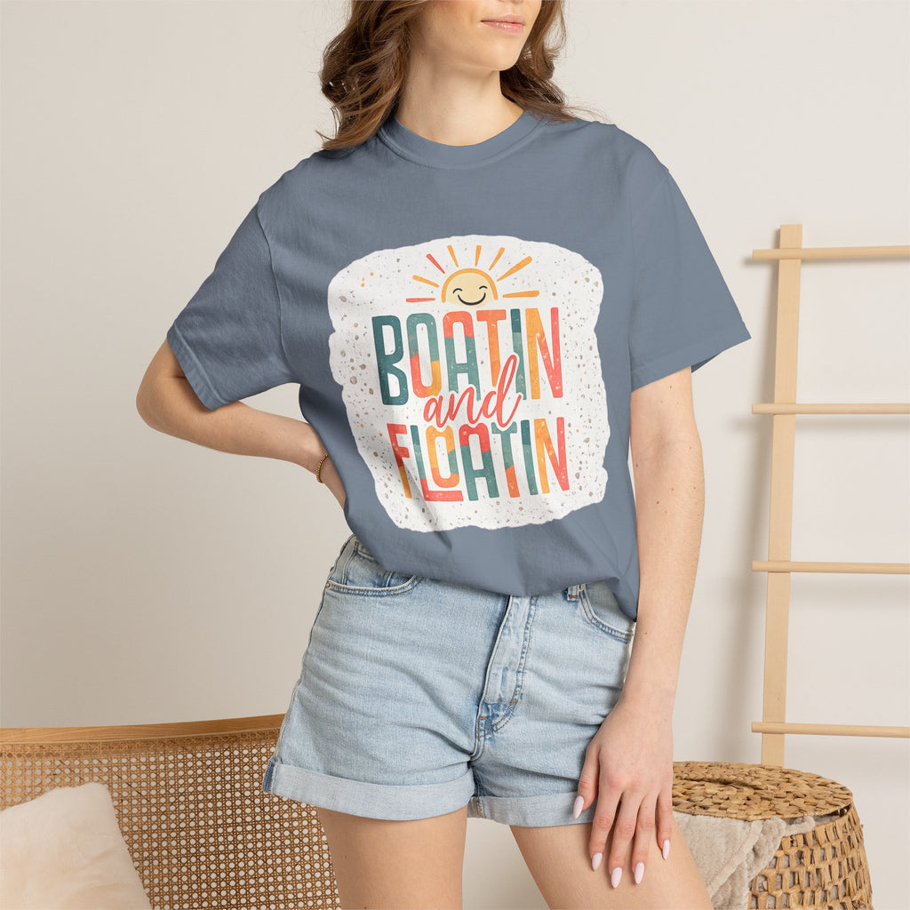 Boatin' and Floatin' T-Shirt — Retro Sun Summer Boating Tee
