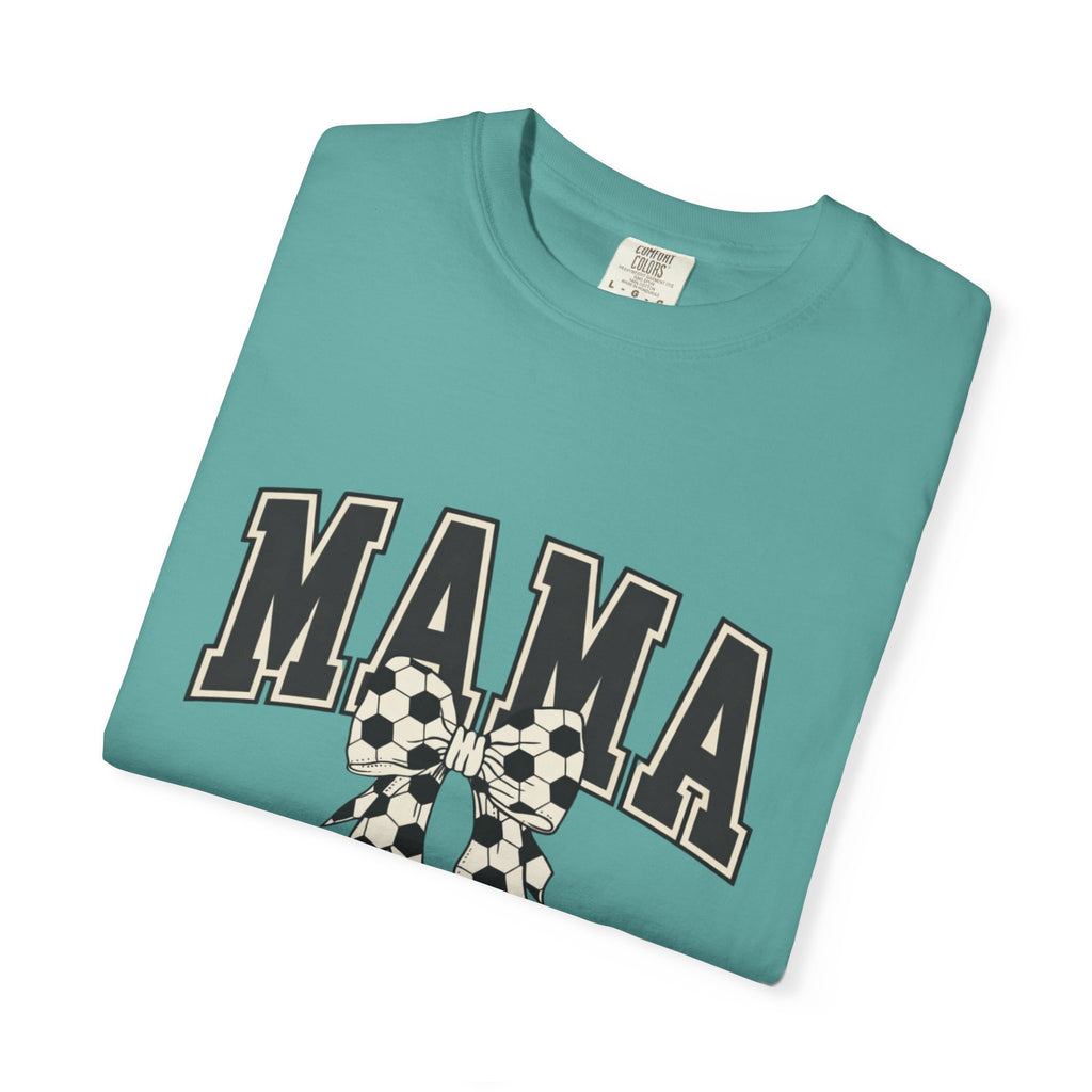 Mama Graphic T-Shirt — Retro Collegiate Letters with Polka Dot Bow