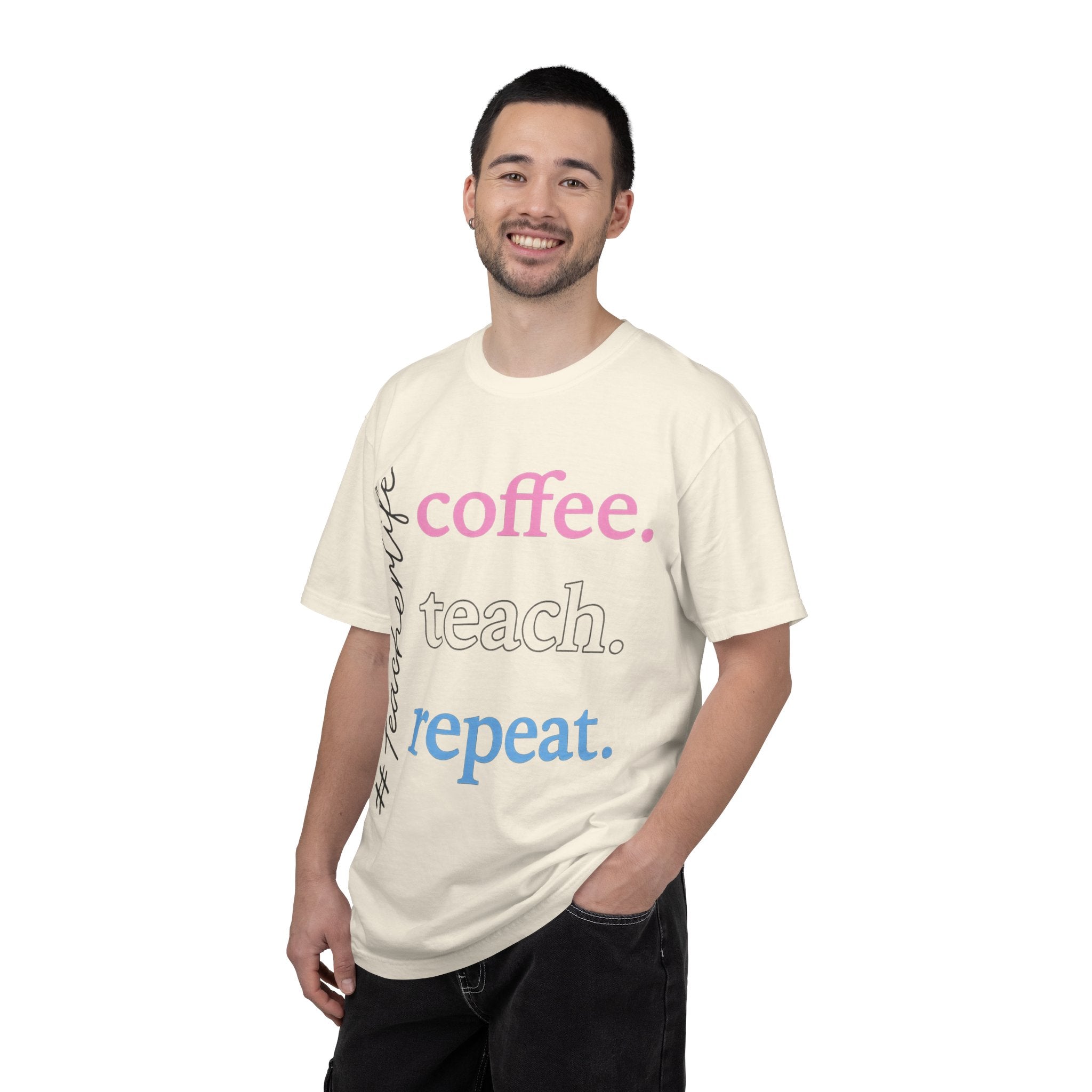 Coffee. Teach. Repeat. Teacher T-Shirt — Fun Gift for Educators