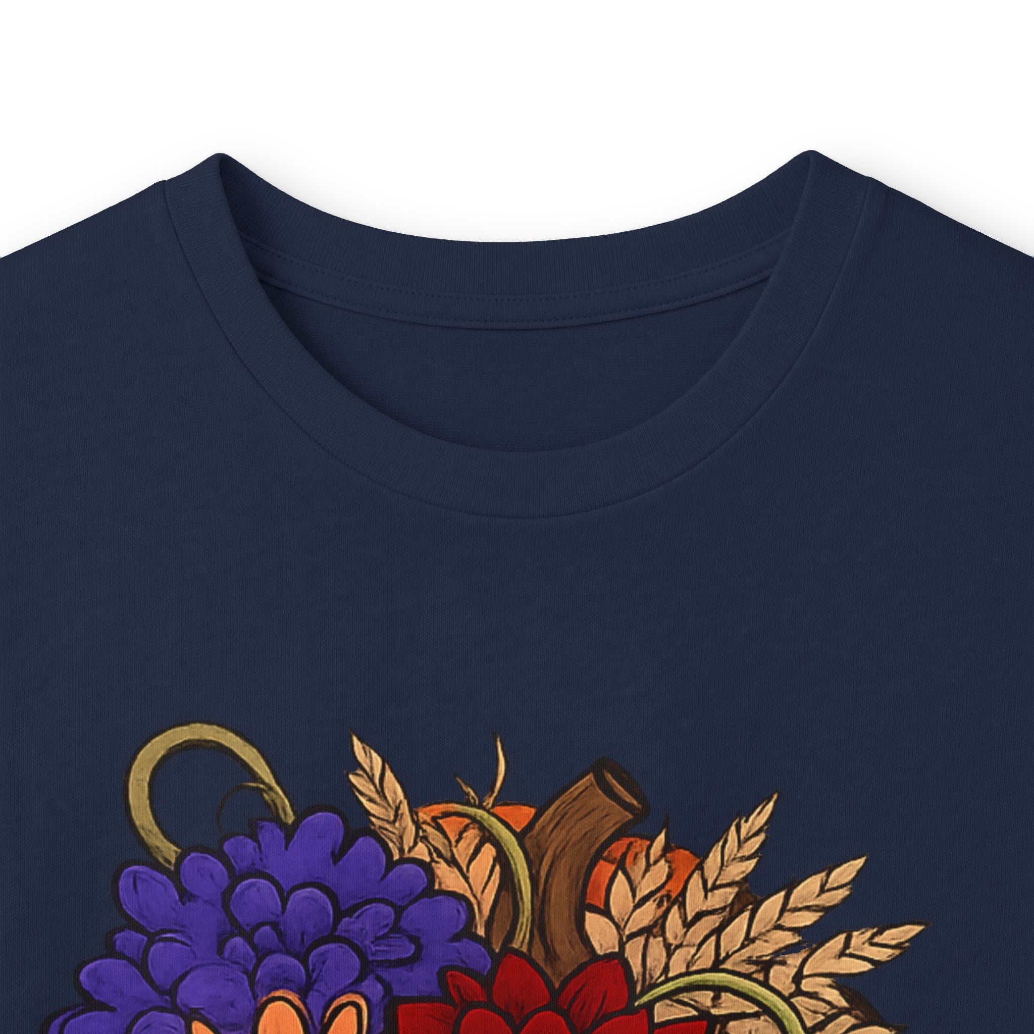 Thankful Mama Long Sleeve Tee — Thanksgiving Floral Cornucopia Shirt