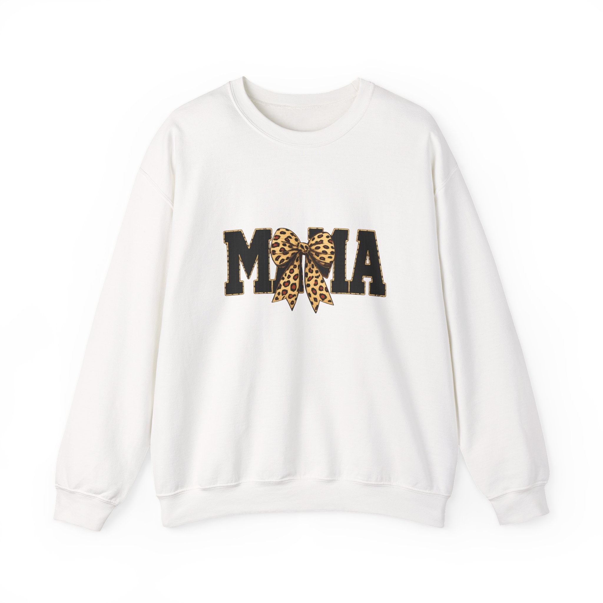 Mama Leopard Bow Crewneck Sweatshirt