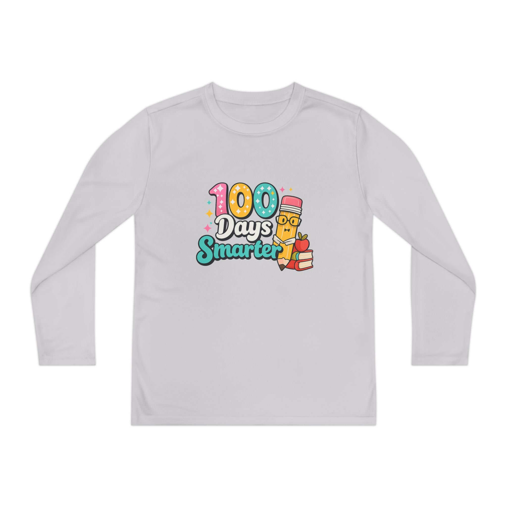 Youth Long Sleeve Tee - "100 Days Smarter" School Celebration Shirt