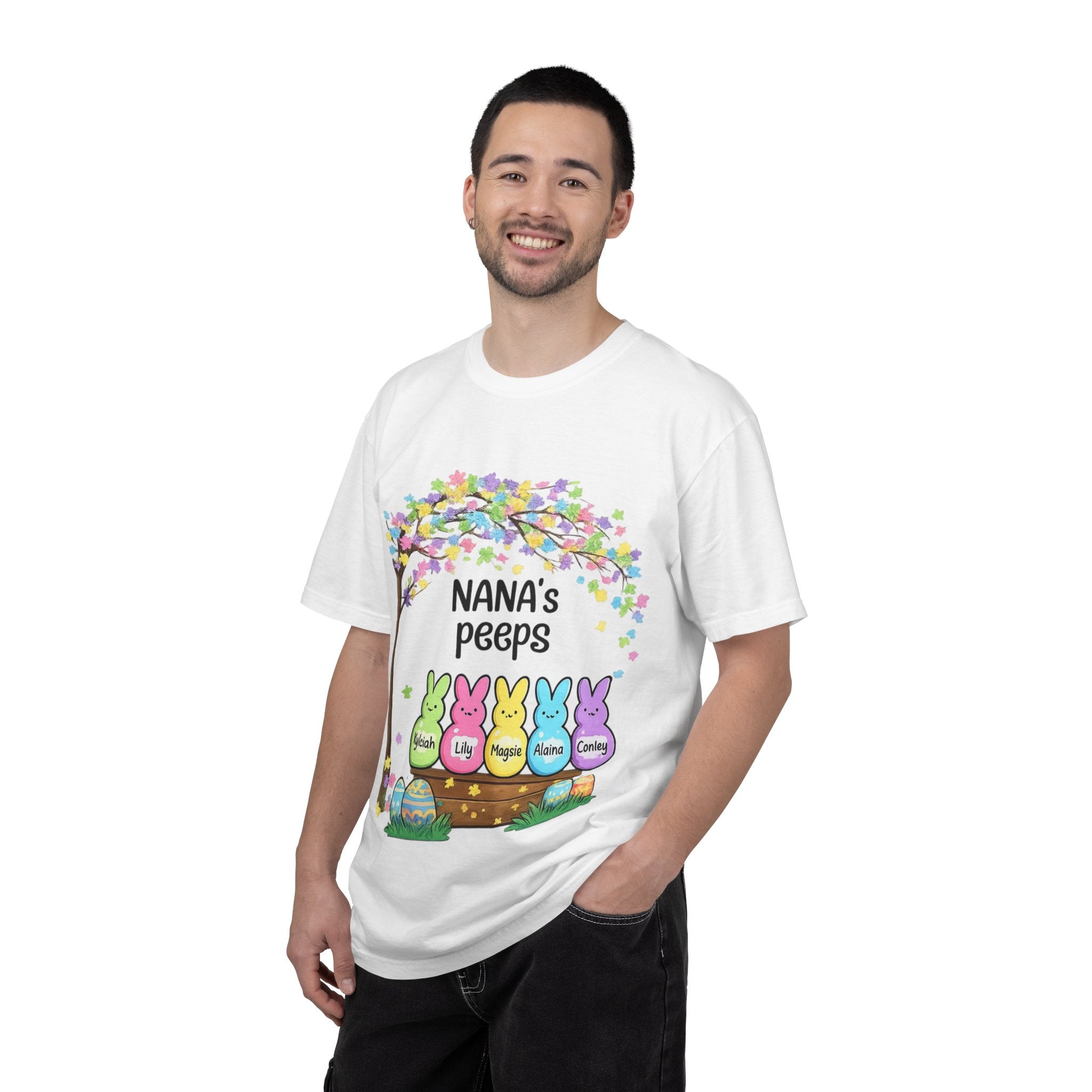 Nana's Peeps Easter T-Shirt — Personalized Grandma Bunny Family Tee