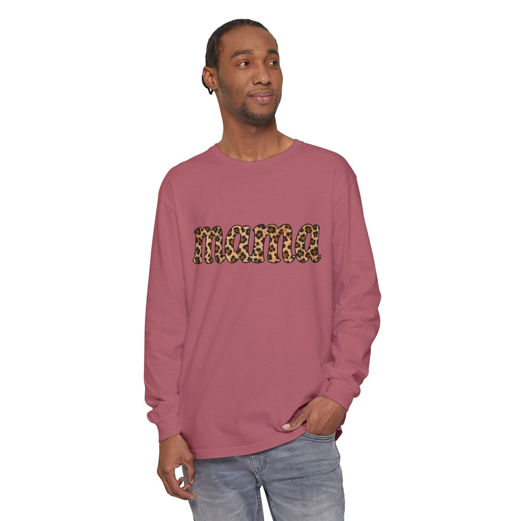 Mama Leopard Print Long Sleeve Tee