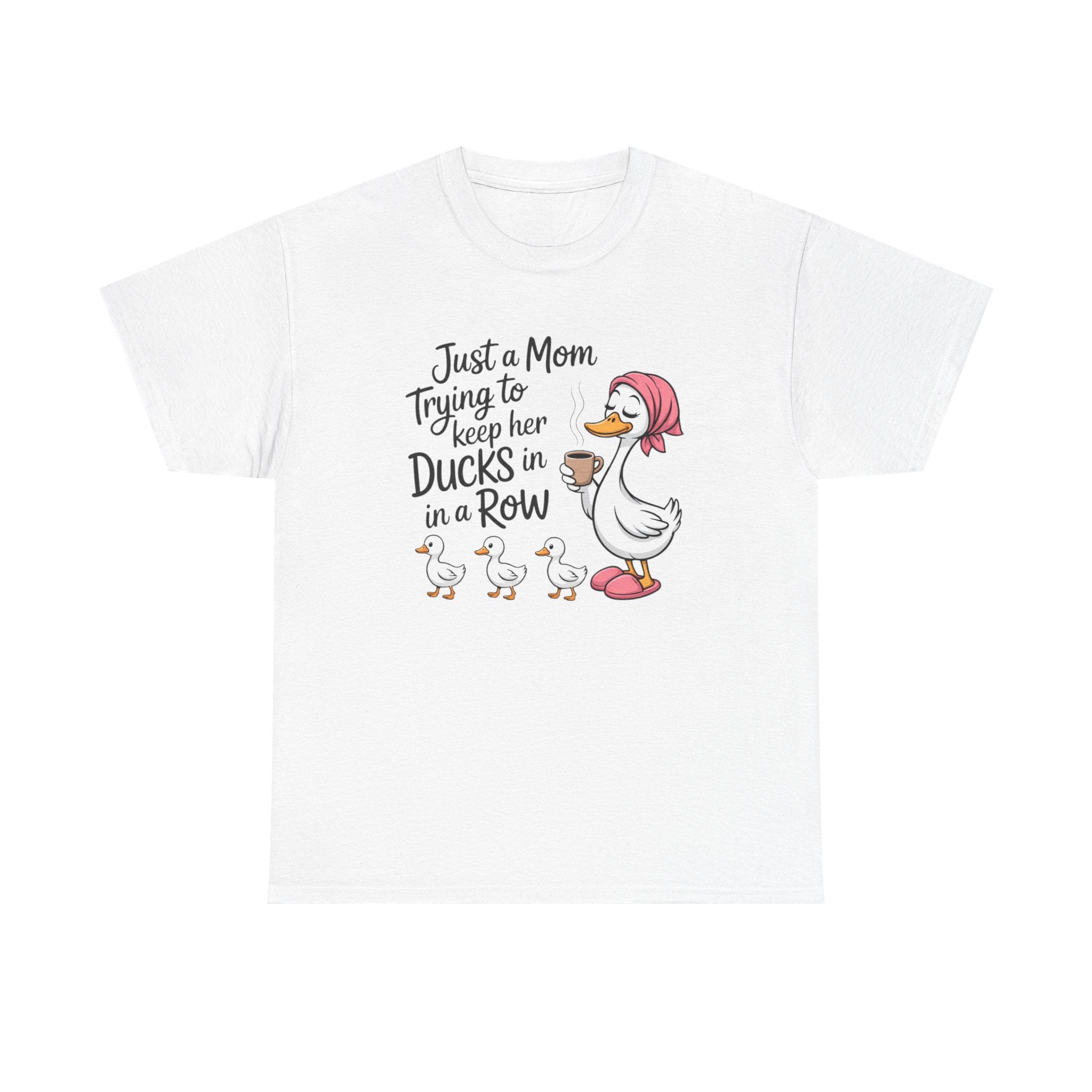 Mom Trying to Keep Her Ducks in a Row T-Shirt — Cute Duck Mom Graphic Tee