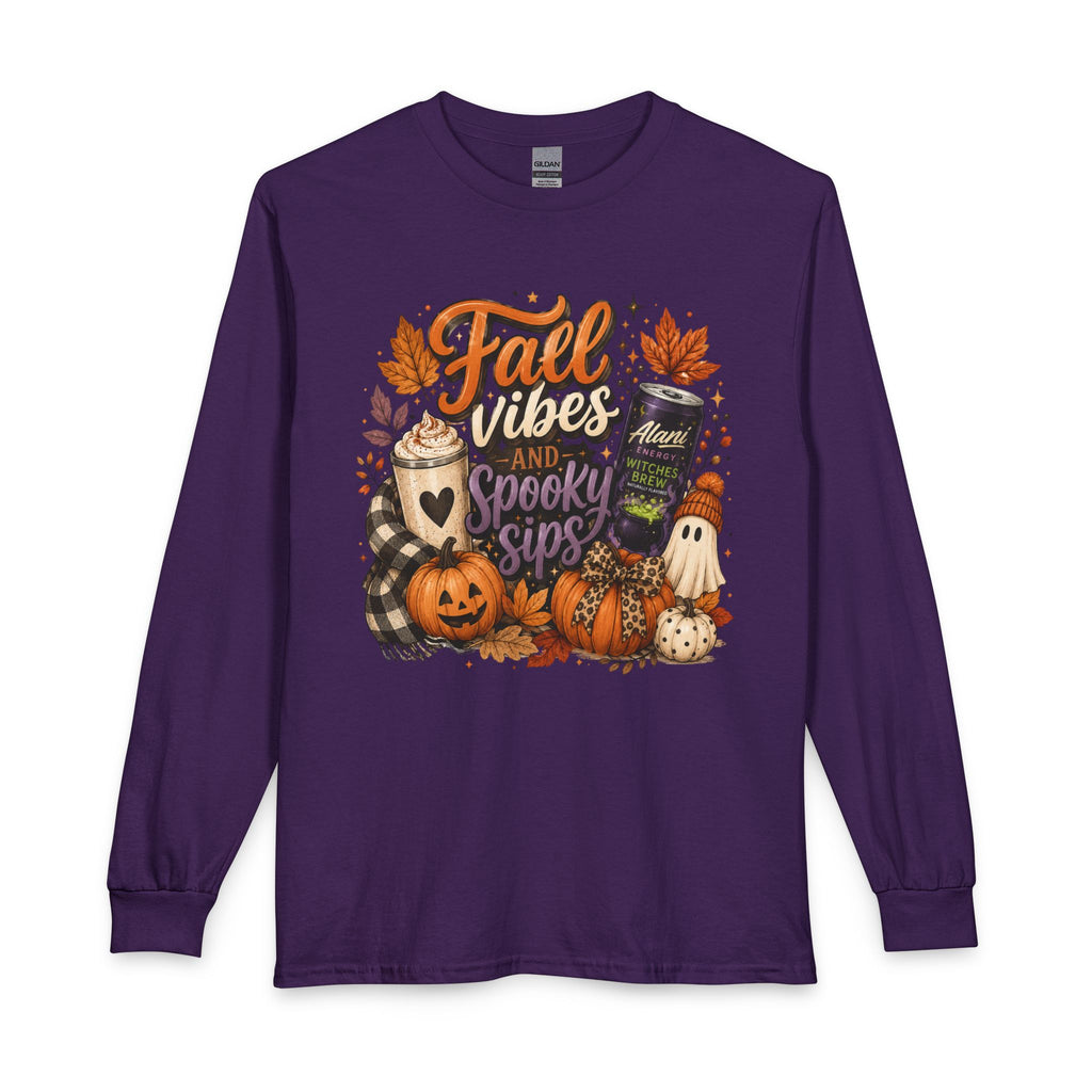 Fall Vibes and Spooky Sips Long Sleeve Tee