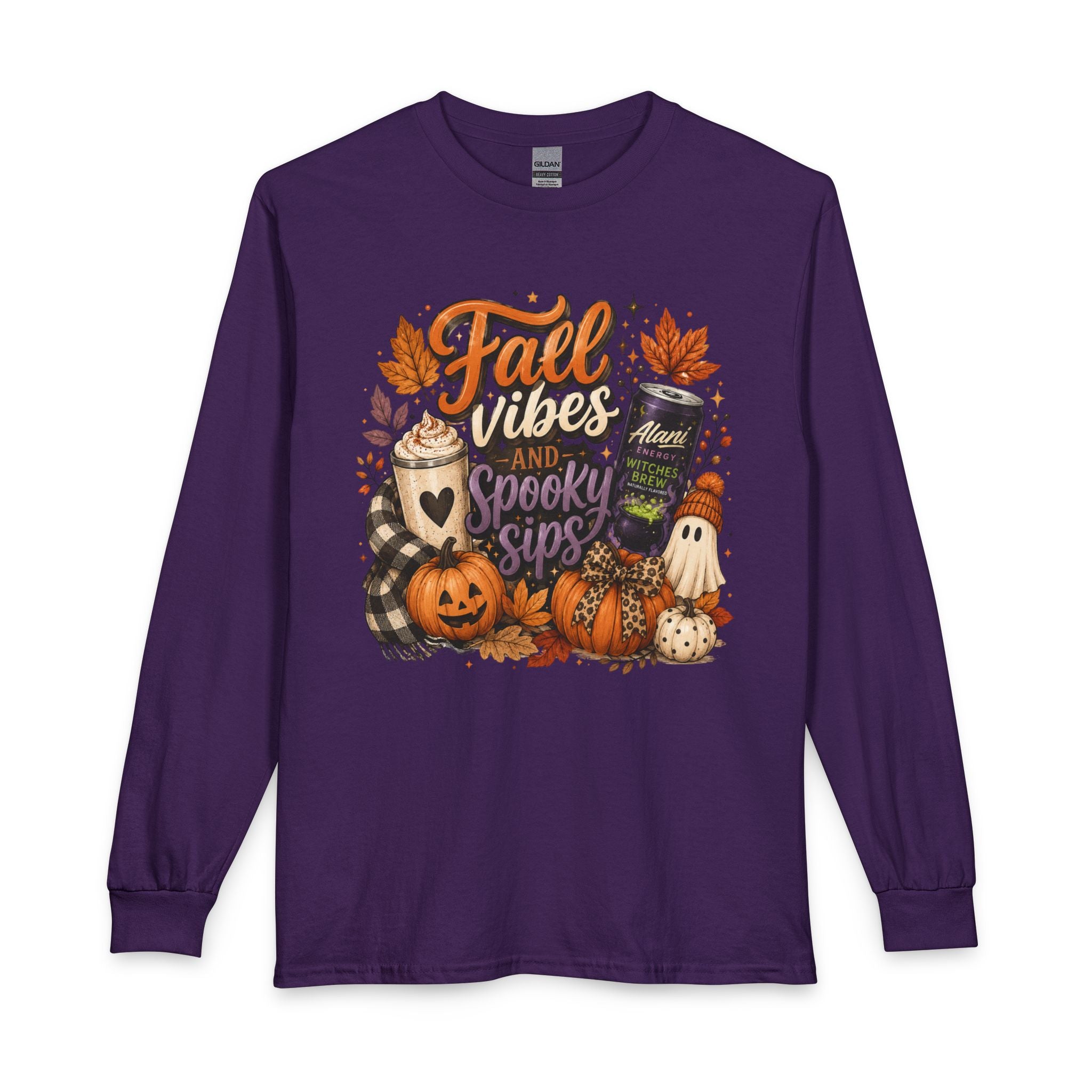 Fall Vibes and Spooky Sips Long Sleeve Tee