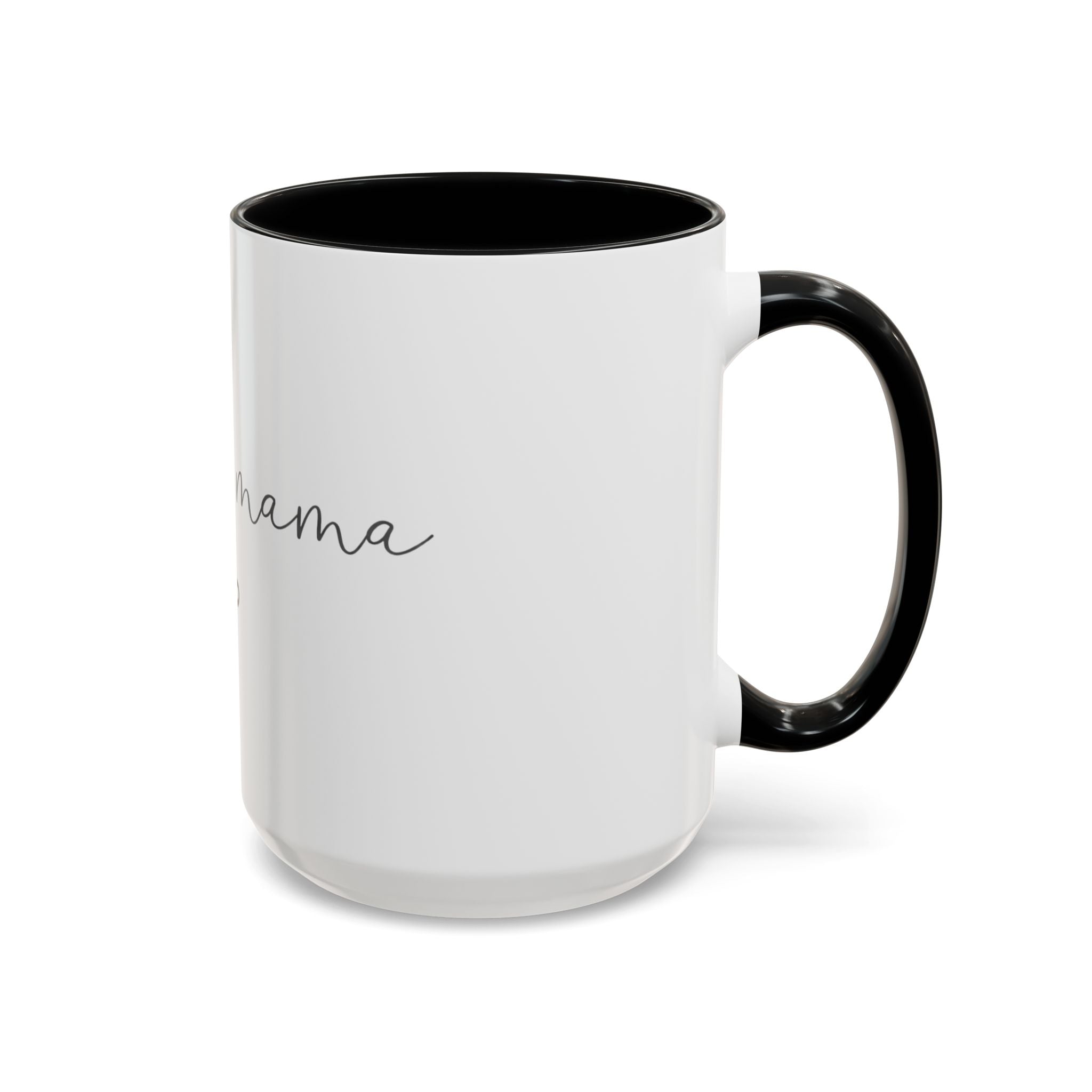 Mama Coffee Mug — Pink Accent Ceramic Mug with Script "mama" & Bow, Gifts for New Moms