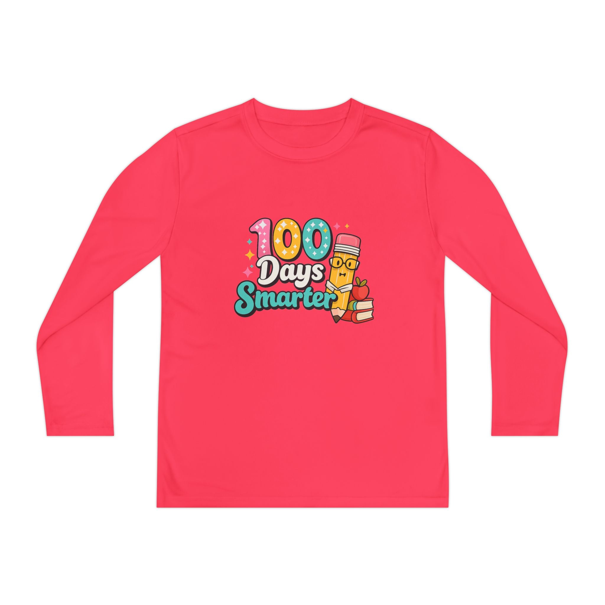 Youth Long Sleeve Tee - "100 Days Smarter" School Celebration Shirt