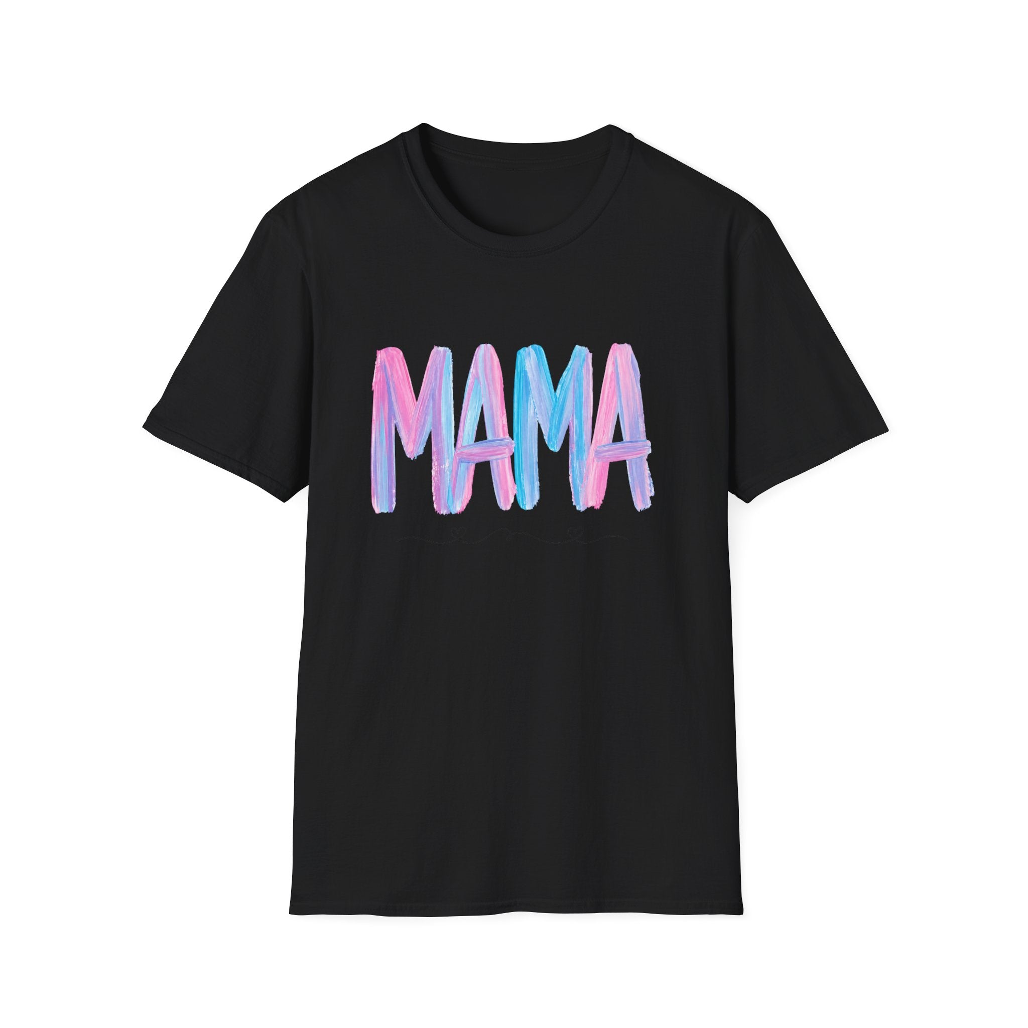 Mama Brushstroke T‑Shirt — Pastel Watercolor Mom Tee for Mother’s Day