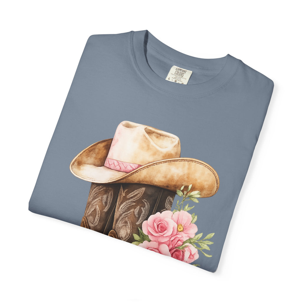 Cowboy Boots & Hat Floral T-Shirt — Western Country Floral Tee