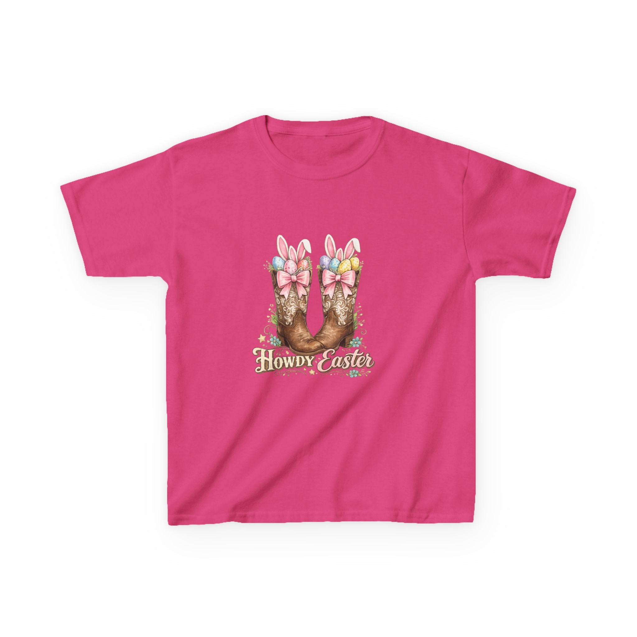 Kids Tee — Howdy Easter Horseshoe with Pastel Bows