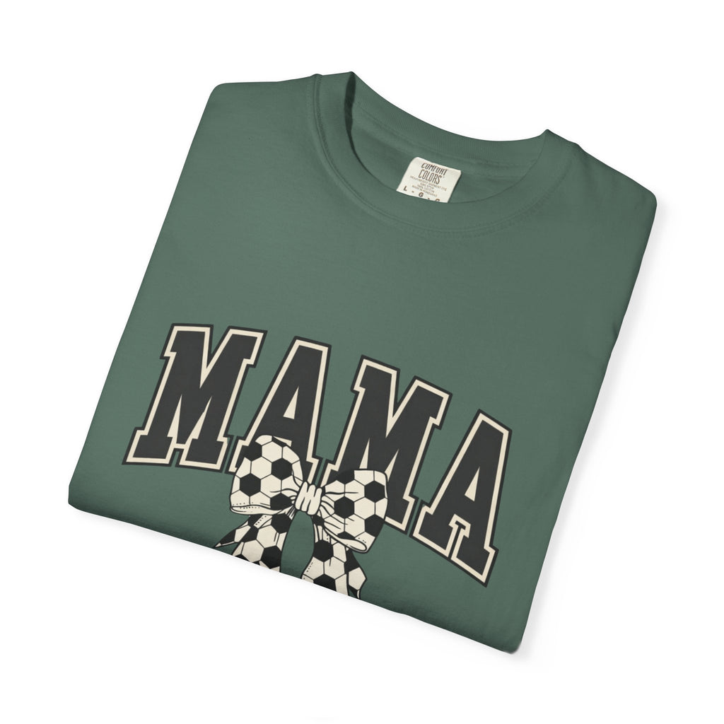 Mama Graphic T-Shirt — Retro Collegiate Letters with Polka Dot Bow