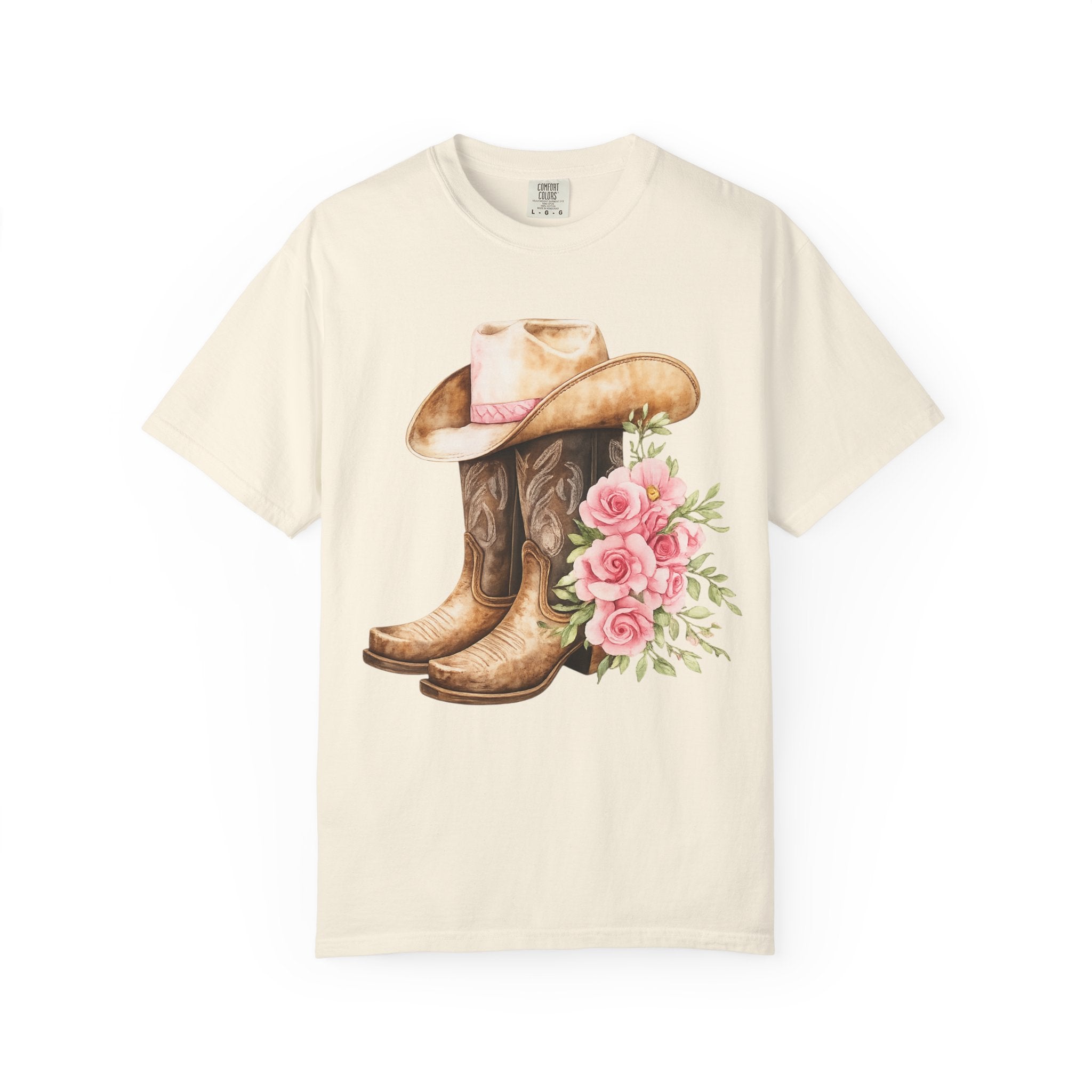 Cowboy Boots & Hat Floral T-Shirt — Western Country Floral Tee