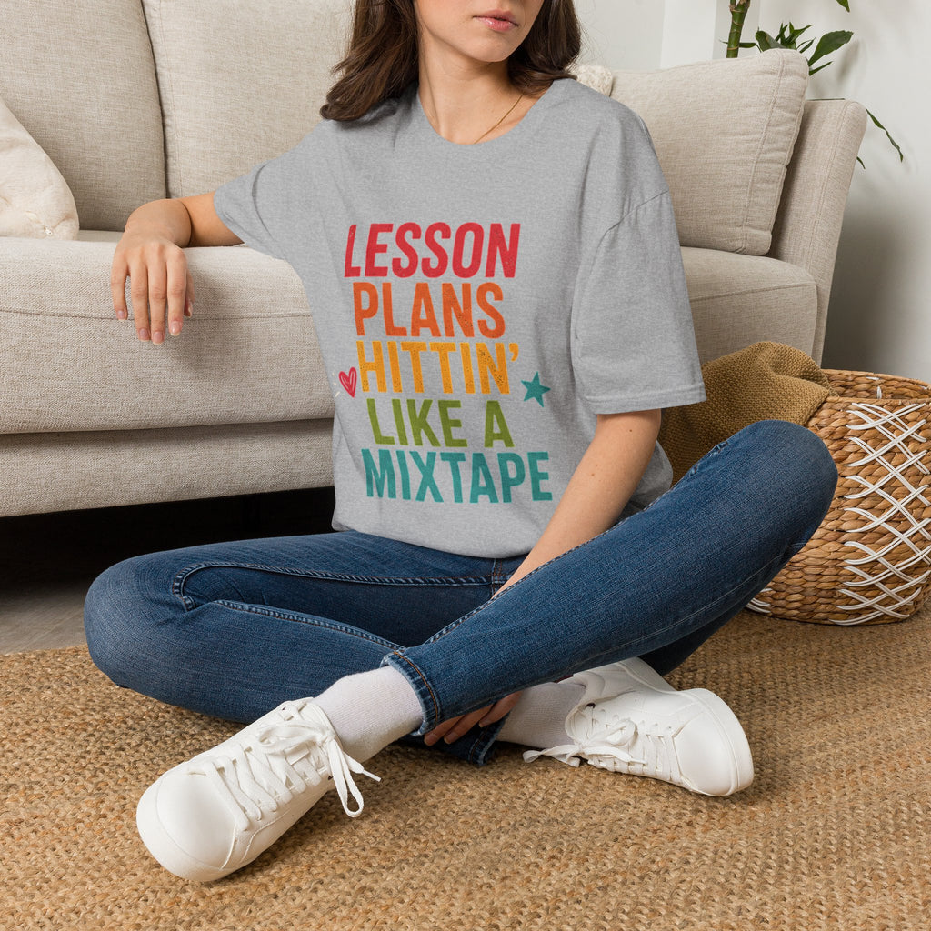 Teacher T-Shirt — "Lesson Plans Hittin' Like a Mixtape" Retro Teacher Gift