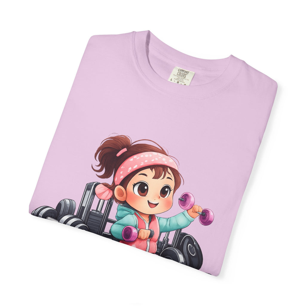 Gym Life T-Shirt — Cute Cartoon Weightlifting Tee ("Enjoying the Gym Life")
