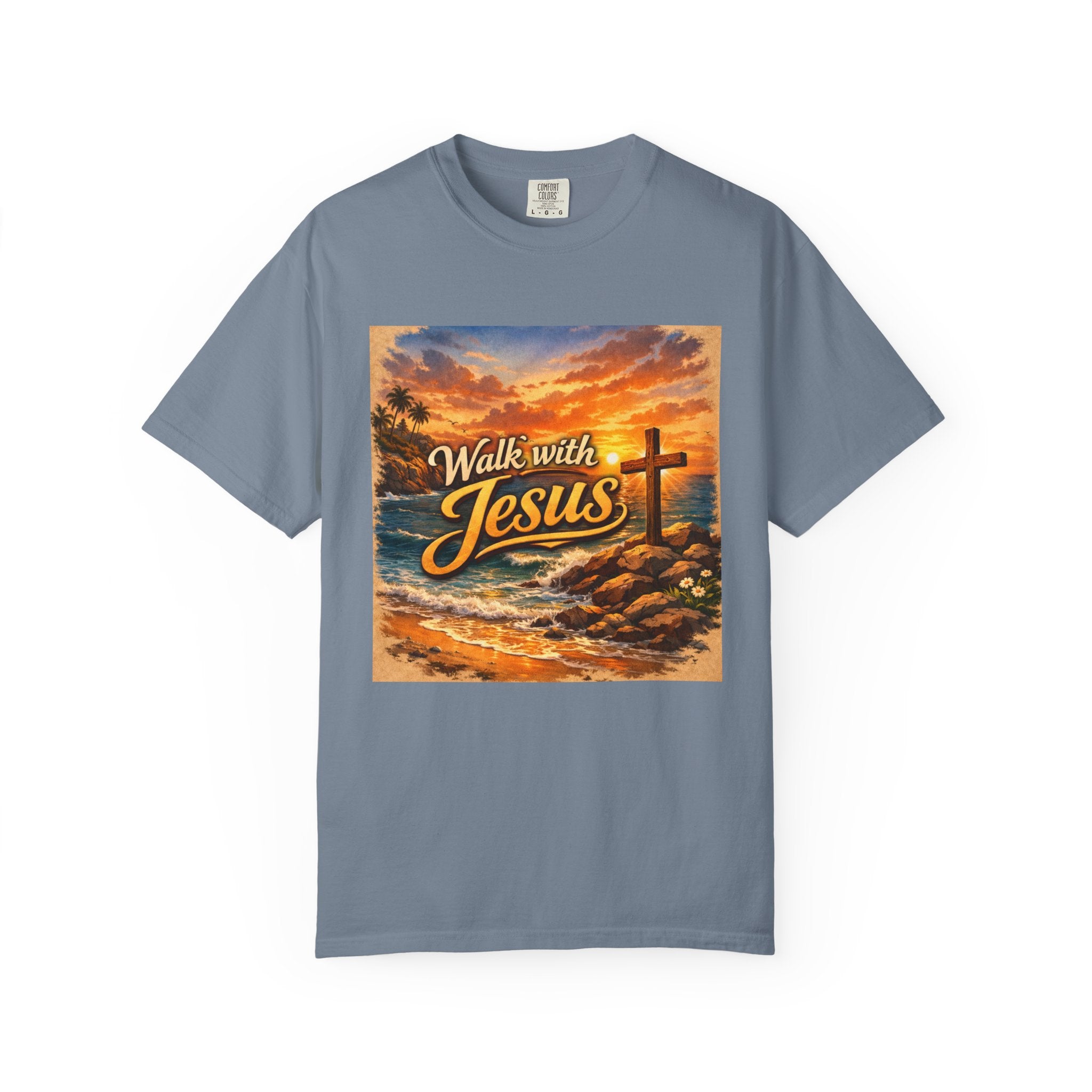 Walk With Jesus T-Shirt — Sunset Cross Christian Tee