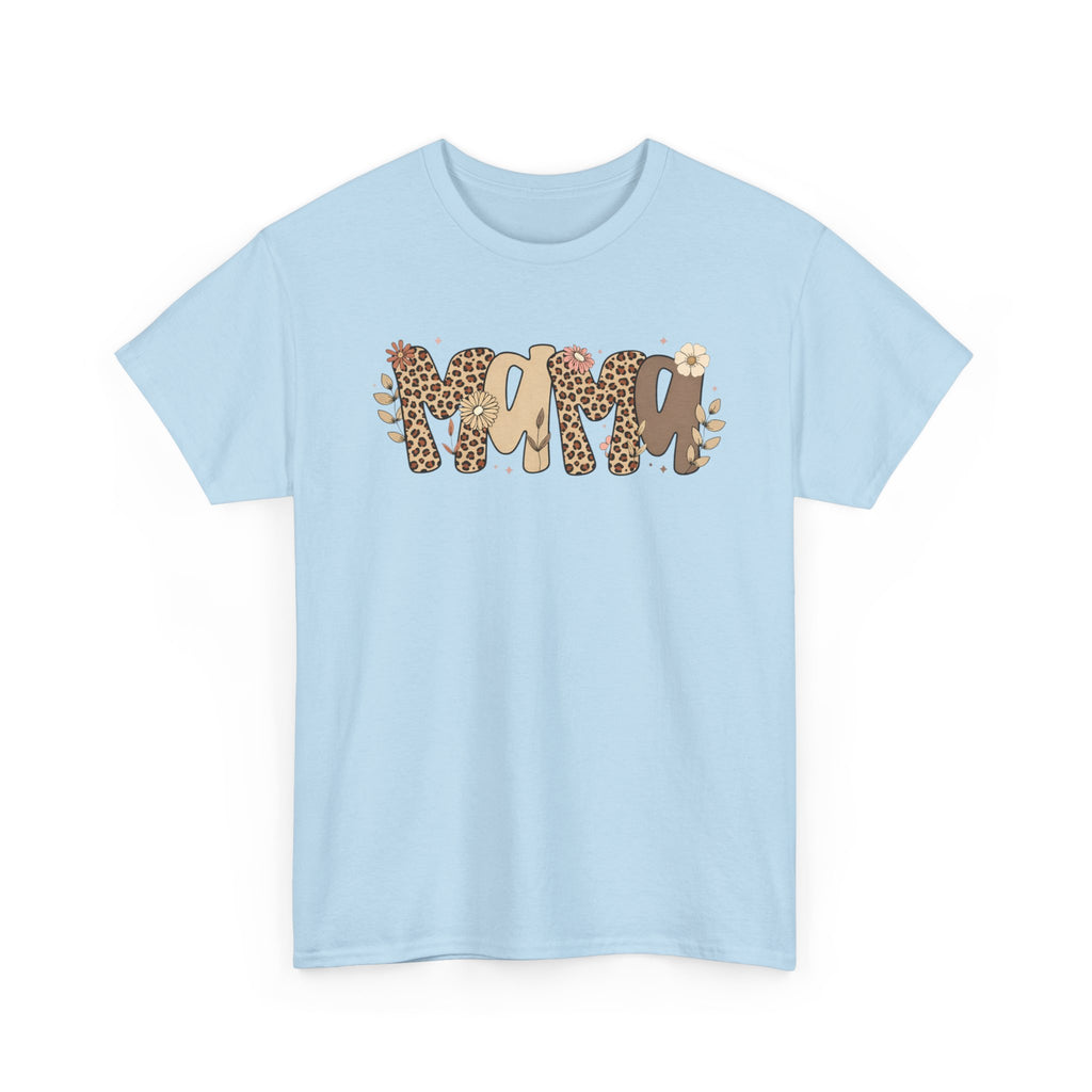 Mama Leopard Print T-Shirt — 'MAMA' Heart Graphic Mother's Day Tee