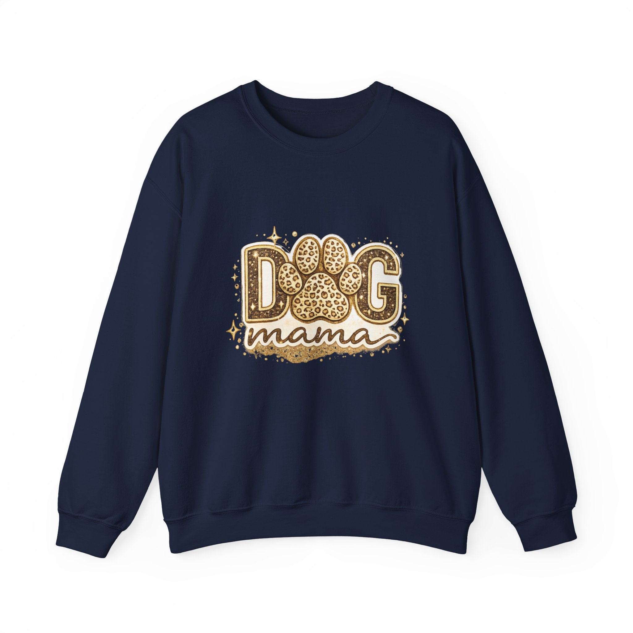 Dog Mama Crewneck Sweatshirt — Leopard Paw Graphic