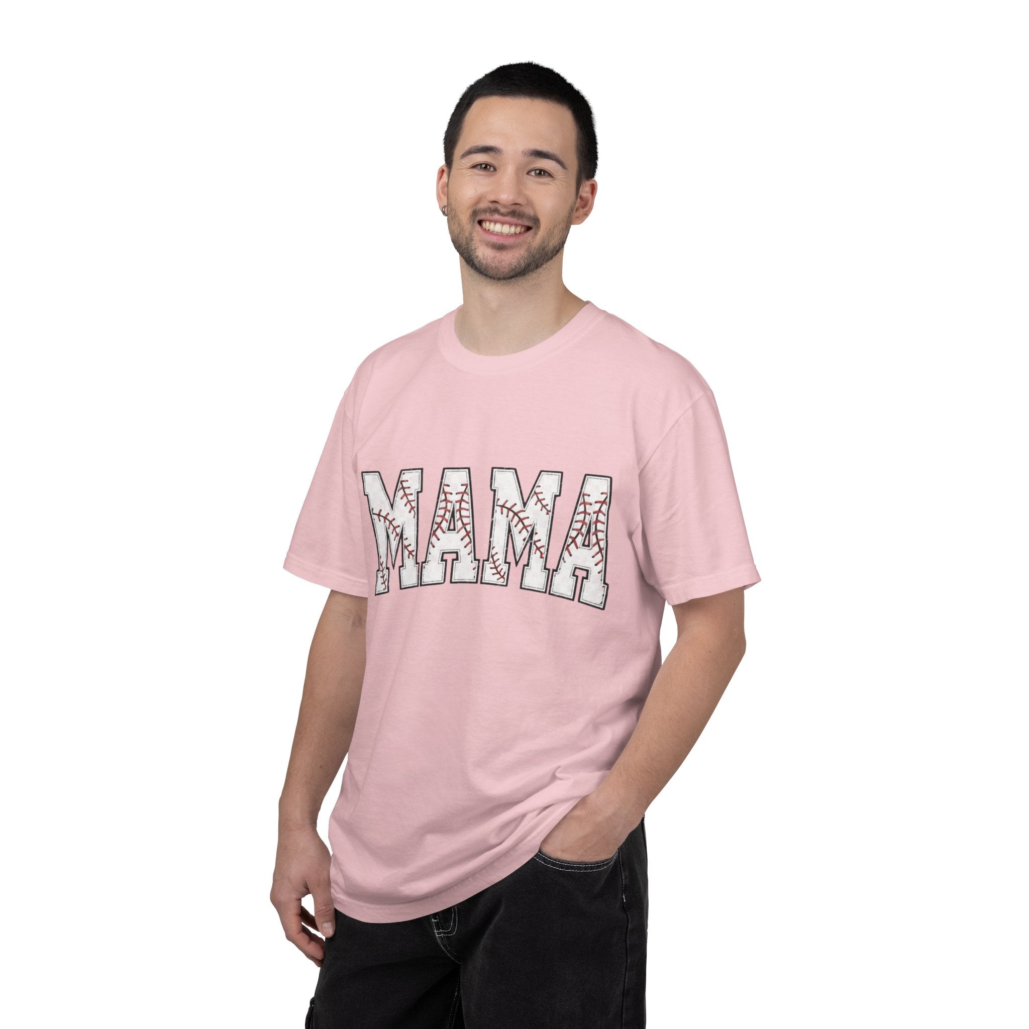 Mama Baseball Tee — 'MAMA' Stitched Baseball Mom T‑Shirt