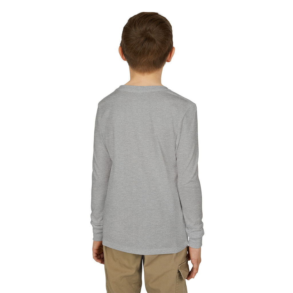 Youth Long Sleeve Tee — "Spooky Mini" Halloween Ghost & Pumpkin Kids Shirt