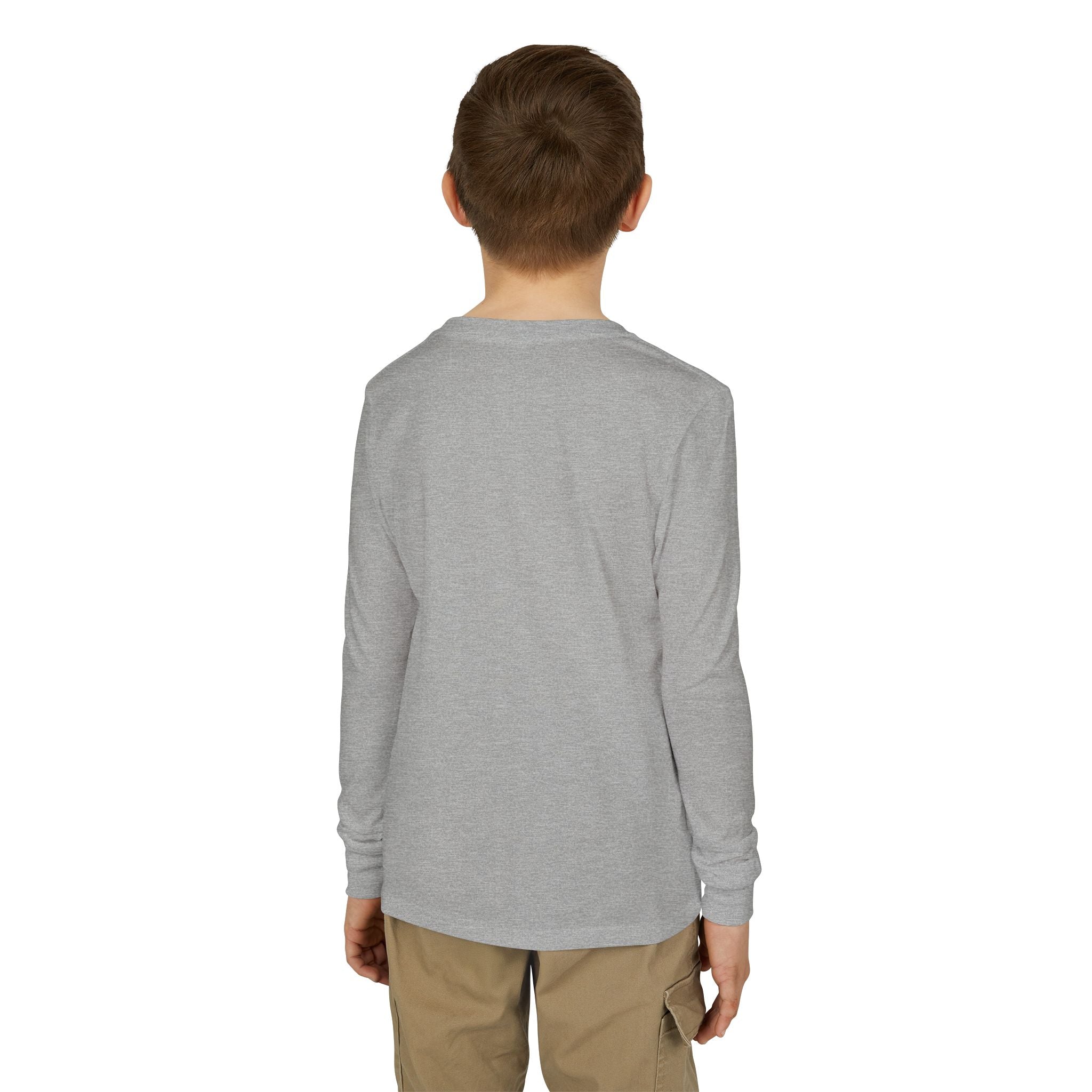 Youth Long Sleeve Tee — "Spooky Mini" Halloween Ghost & Pumpkin Kids Shirt