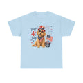 4th of July Dog T-Shirt - Happy 4th Puppy with USA Flag