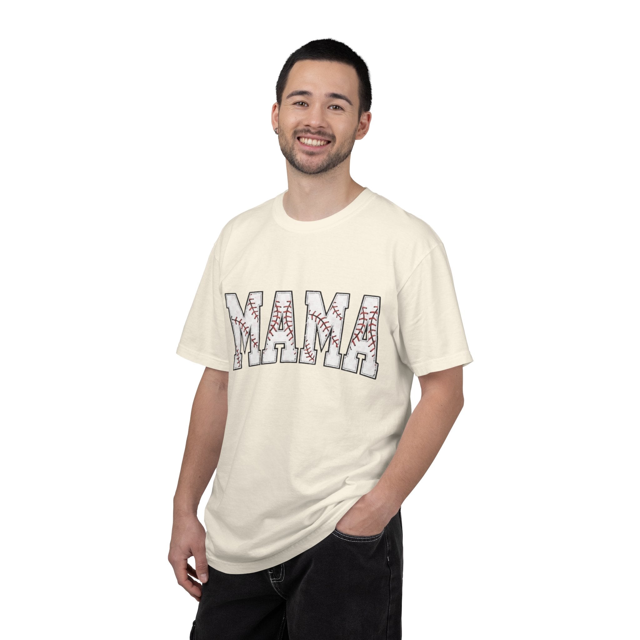 Mama Baseball Tee — 'MAMA' Stitched Baseball Mom T‑Shirt