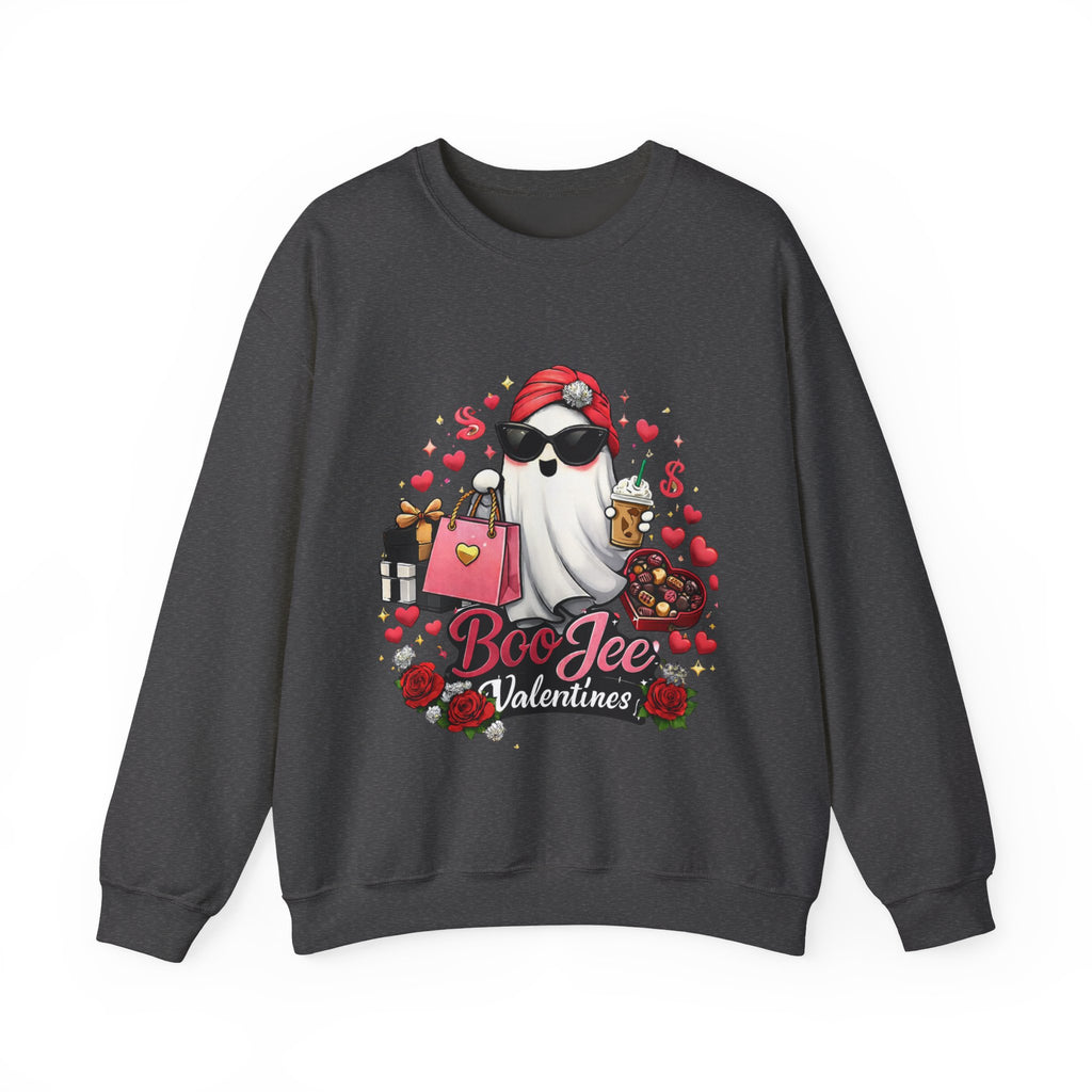 Valentine Boo Tee Sweatshirt — Cute Ghost Valentine Graphic Crewneck
