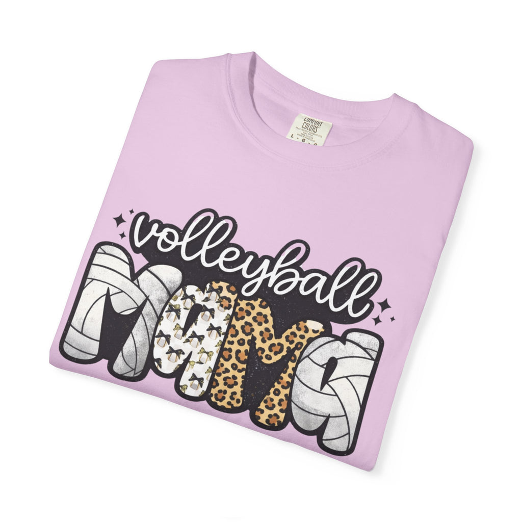 Volleyball Mom T-Shirt — Leopard & Ball Graphic Tee for Coaches & Fans