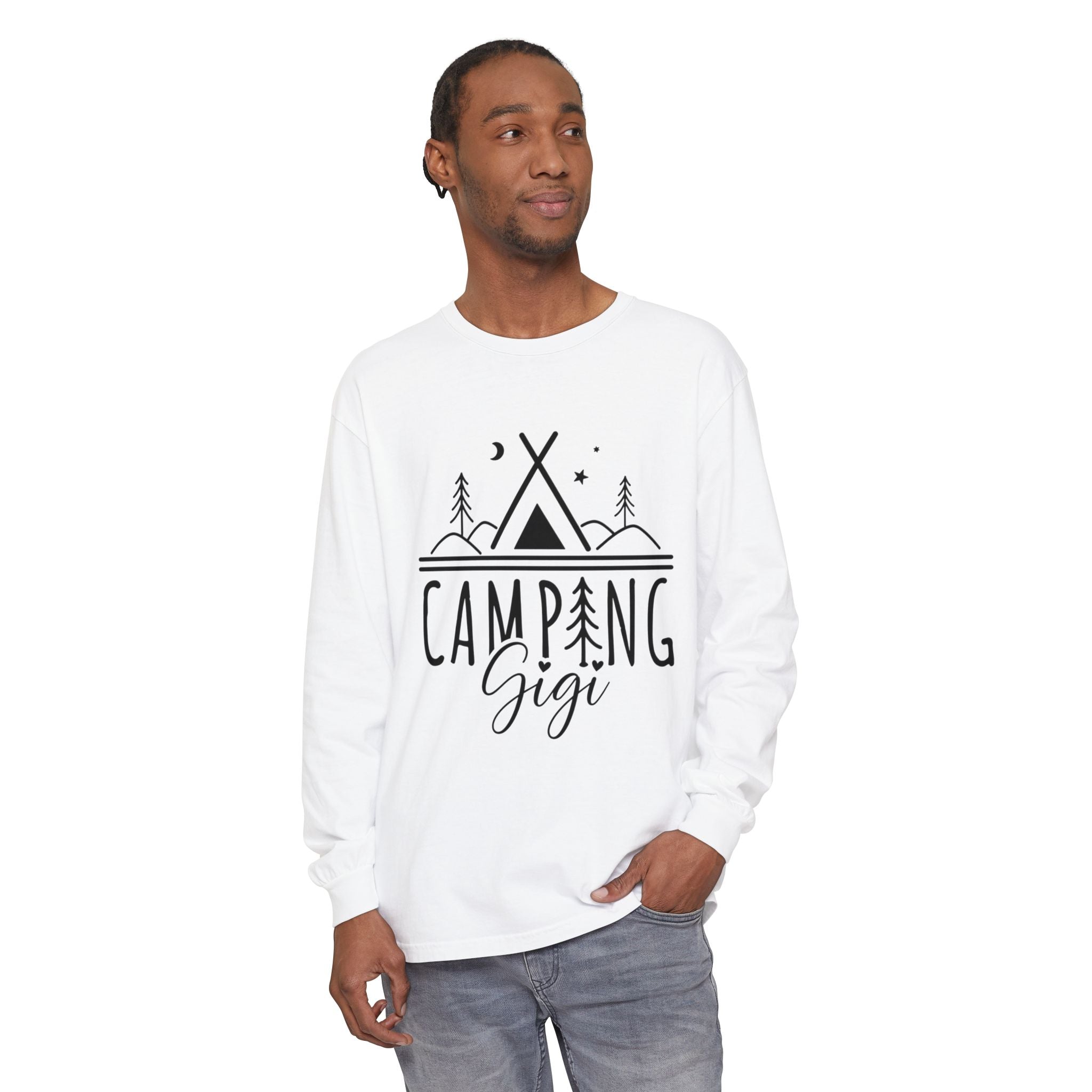 Camping Gigi Long Sleeve Tee — Graphic Camping Tent Shirt for Grandmothers