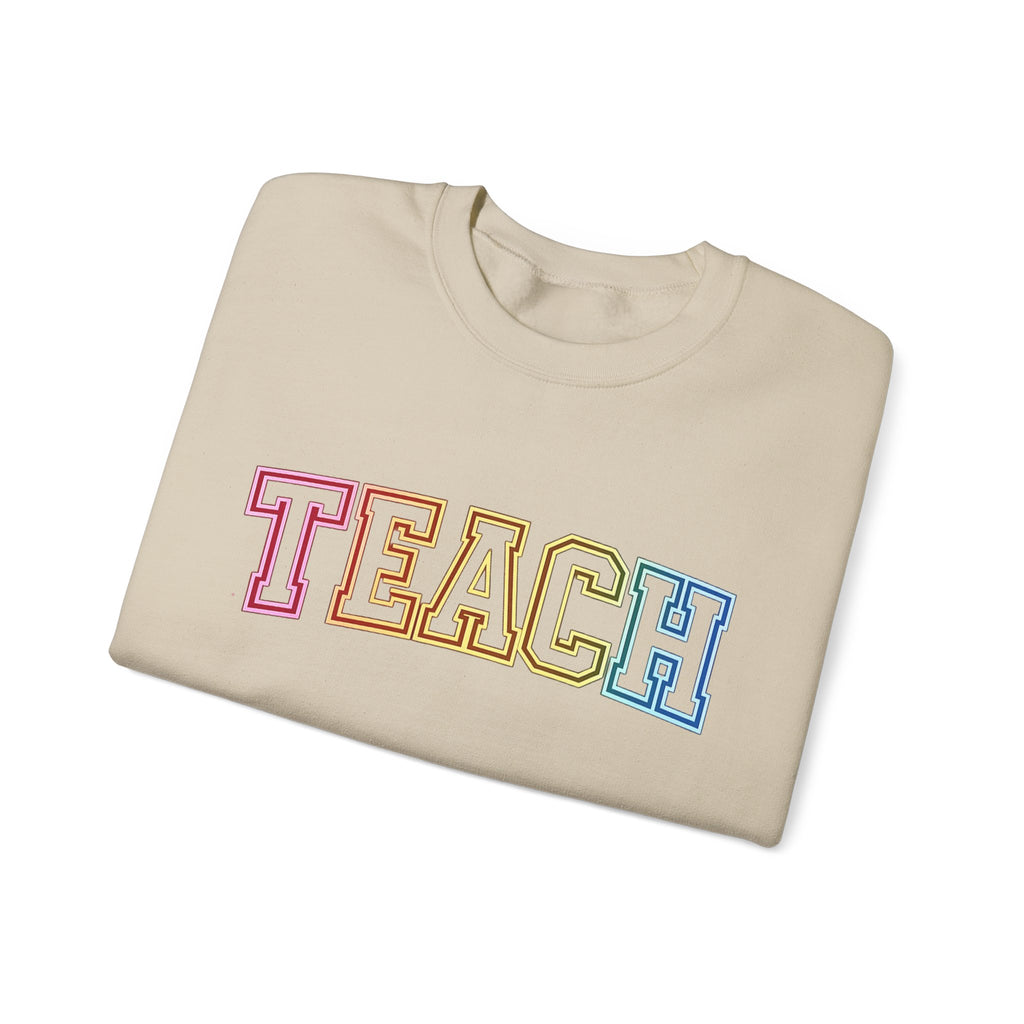 Teacher Rainbow 'TEACH' Crewneck Sweatshirt
