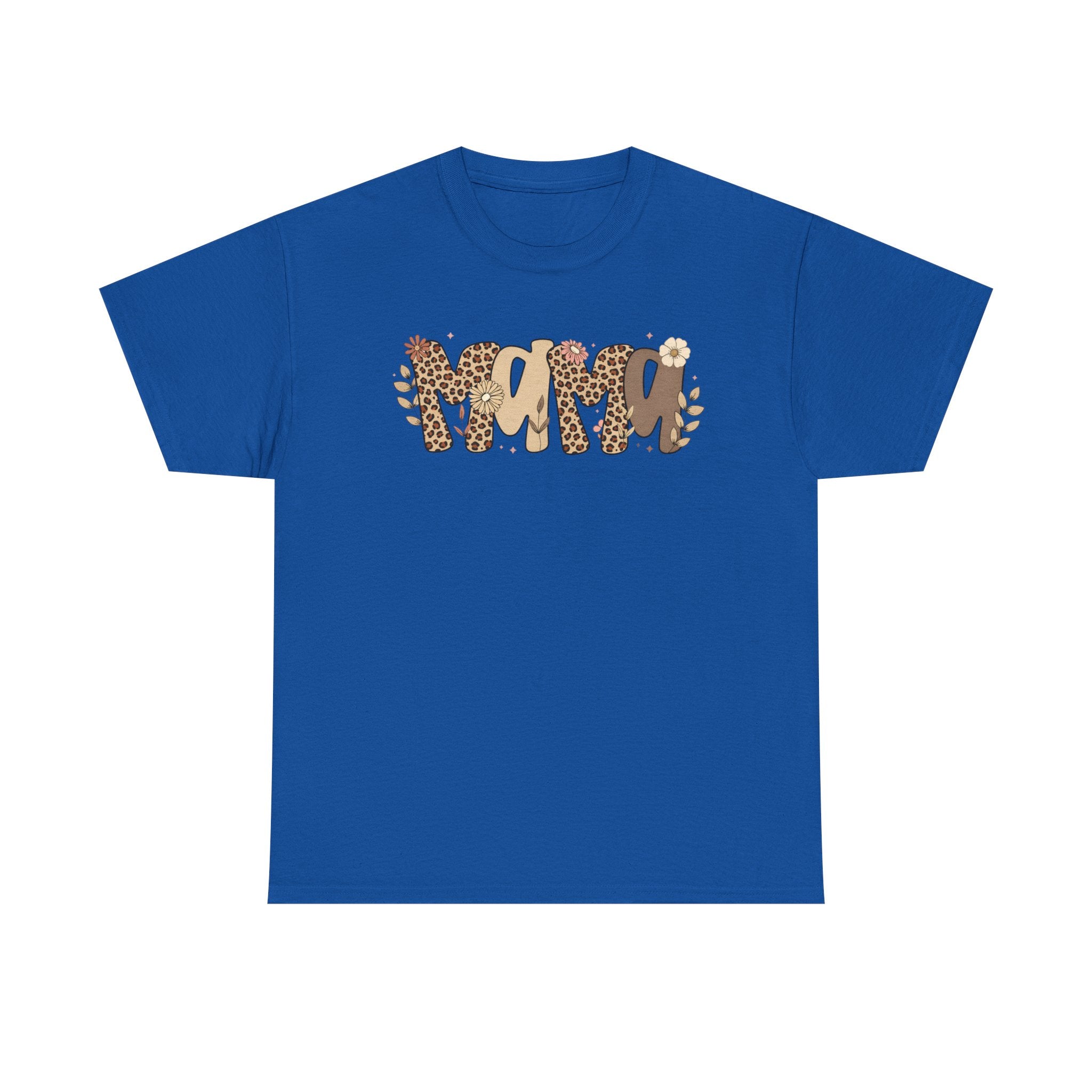 Mama Leopard Print T-Shirt — 'MAMA' Heart Graphic Mother's Day Tee