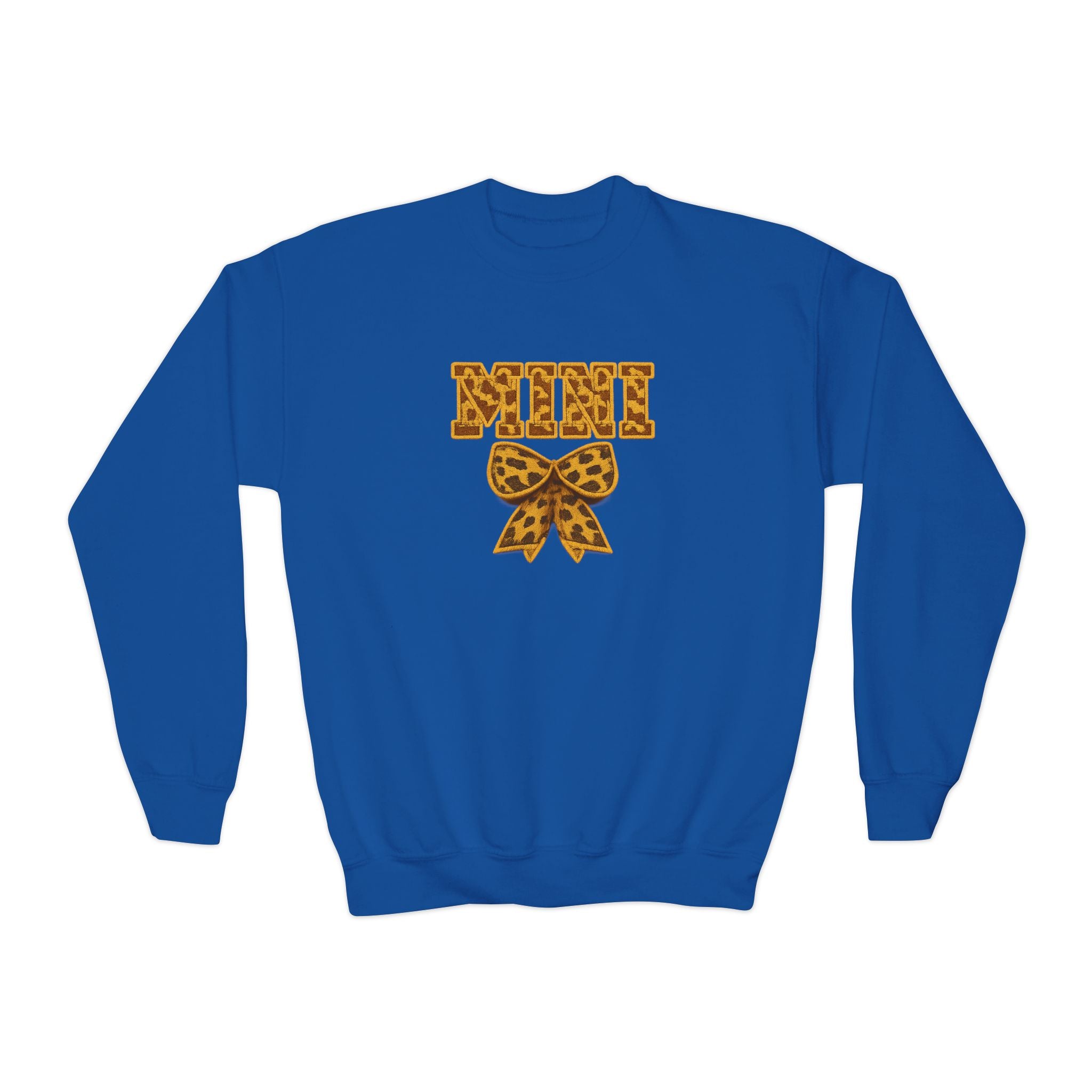 Youth Crewneck Sweatshirt - Leopard 'Mimi' Graphic with Bow