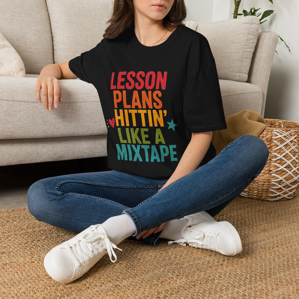 Teacher T-Shirt — "Lesson Plans Hittin' Like a Mixtape" Retro Teacher Gift