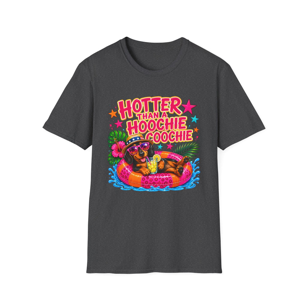 T-Shirt — "Hotter Than A Hoochie Coochie" Bright Retro Summer Graphic