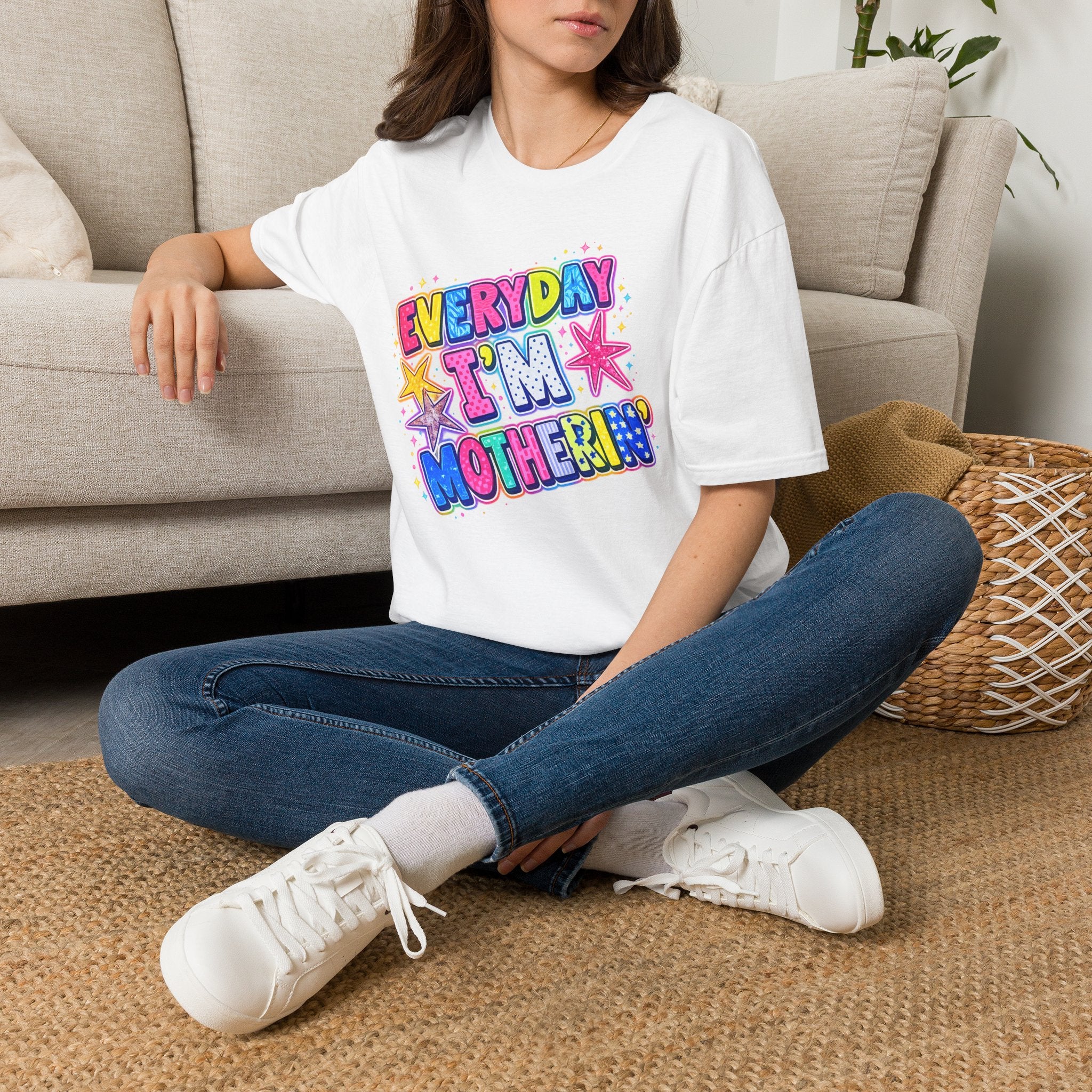 Everyday I'm Motherin' T-Shirt — Colorful Mom Graphic Tee