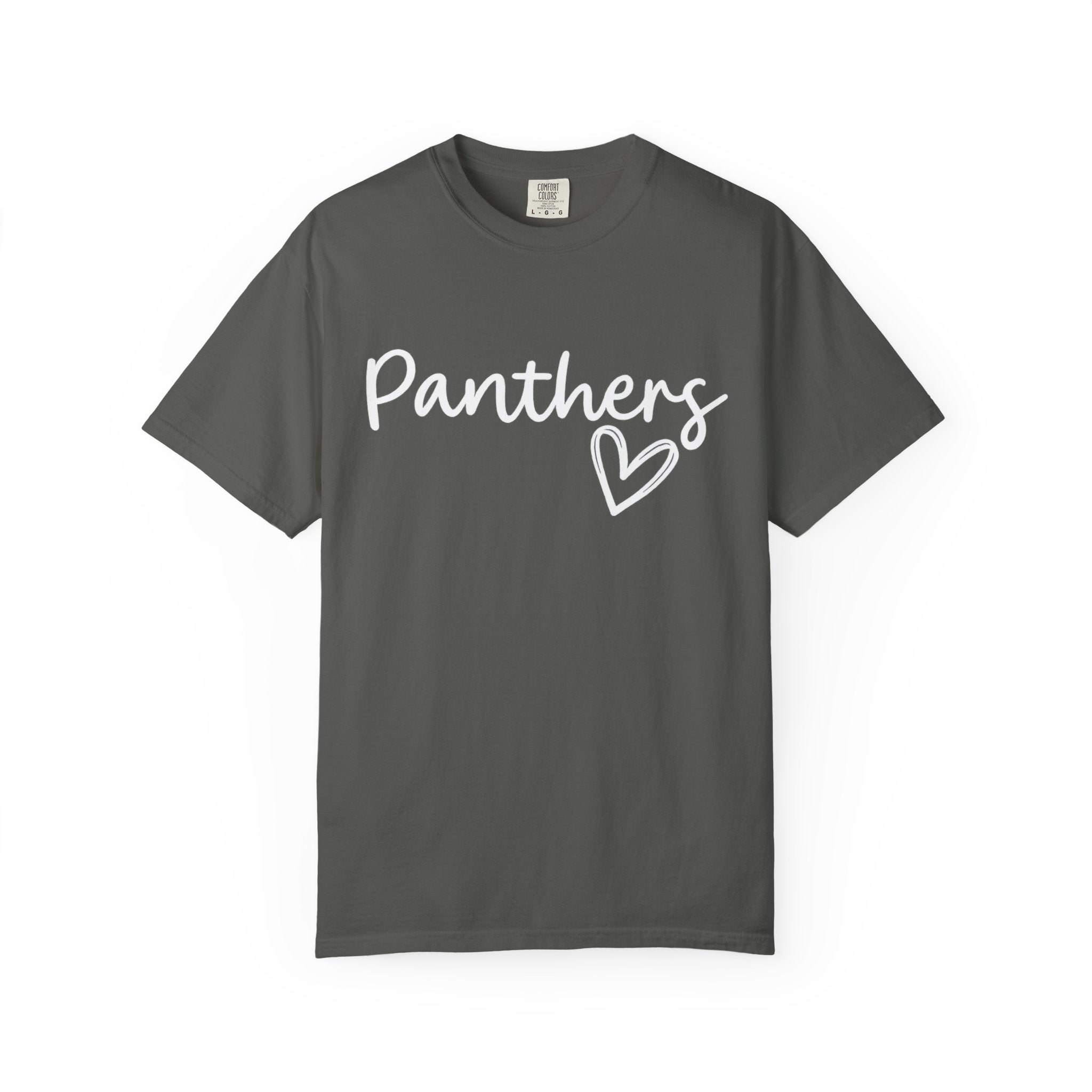 Panthers Heart T-Shirt — Cute Script School Spirit Tee