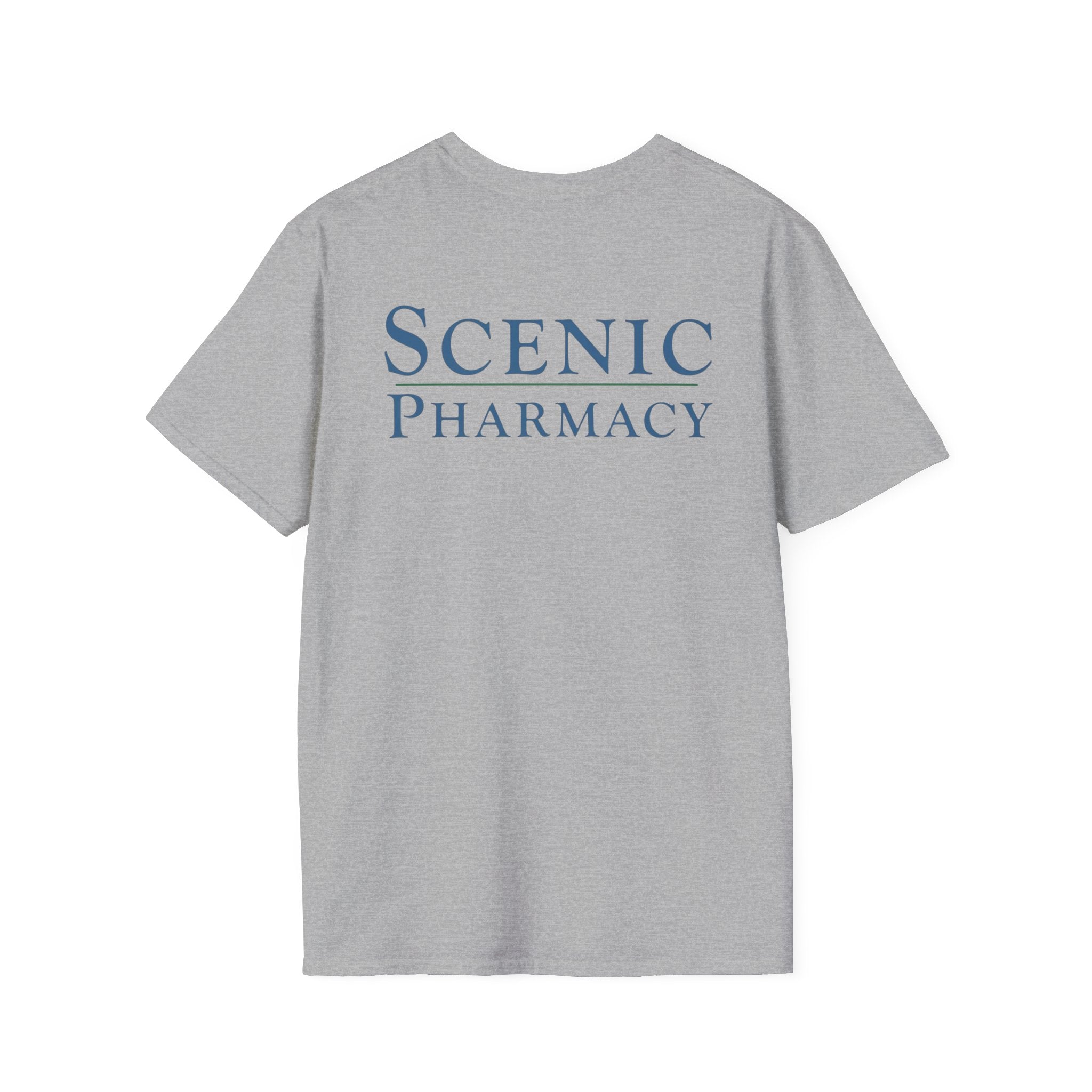 Scenic Pharmacy T-Shirt — Mountain Mortar & Pestle Logo Tee
